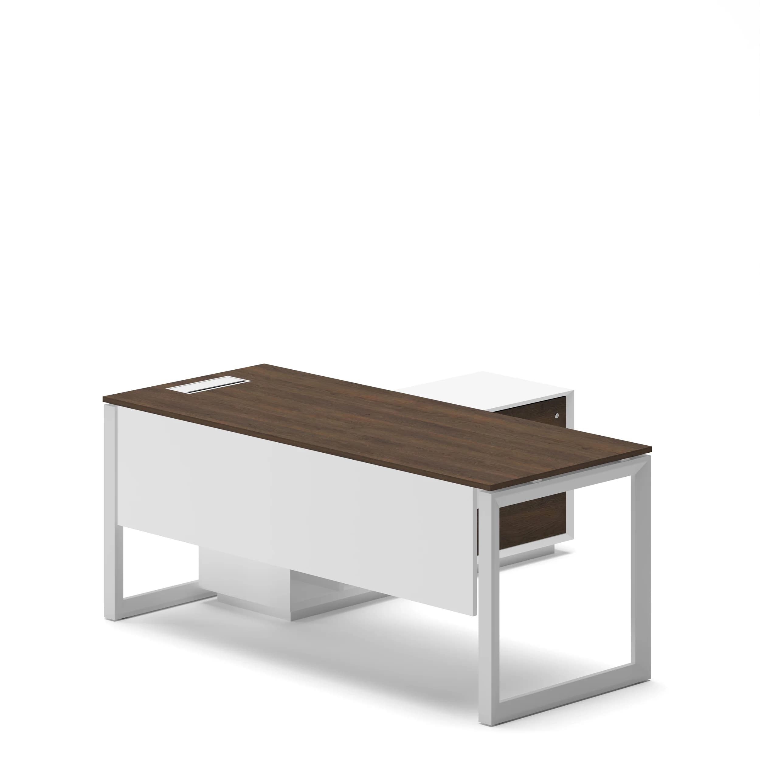 Workhub Executive Desk White Walnut 180 Cm X 75 Cm Right 2