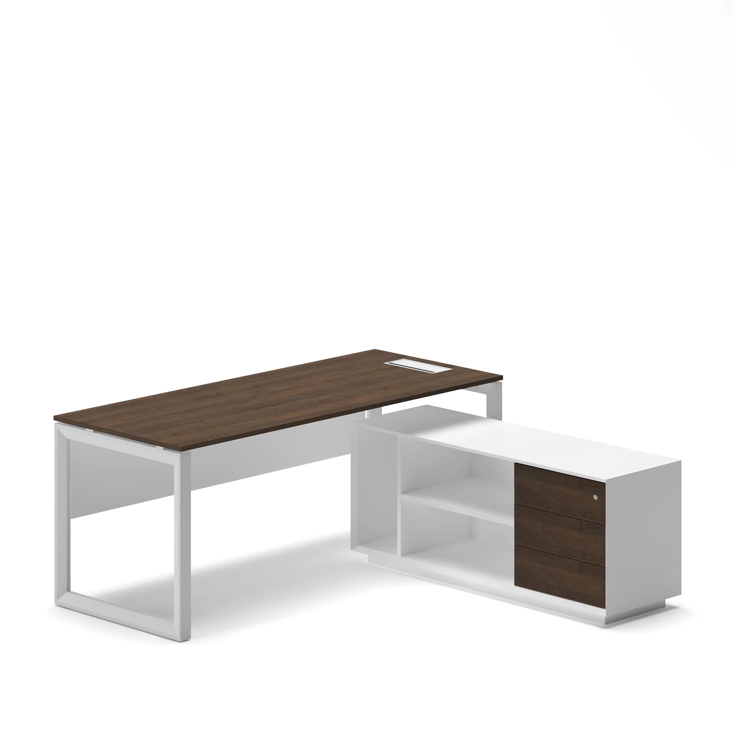 Workhub Executive Desk White Walnut 180 Cm X 75 Cm Right