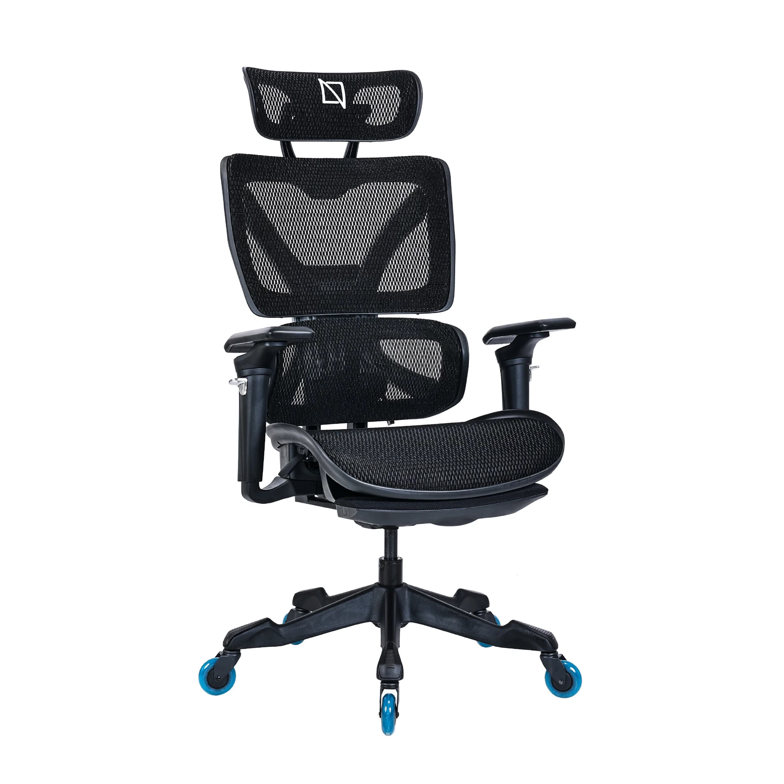 Apex X Black Mesh Ergonomic Gaming Chair with Footrest Blue jpg2