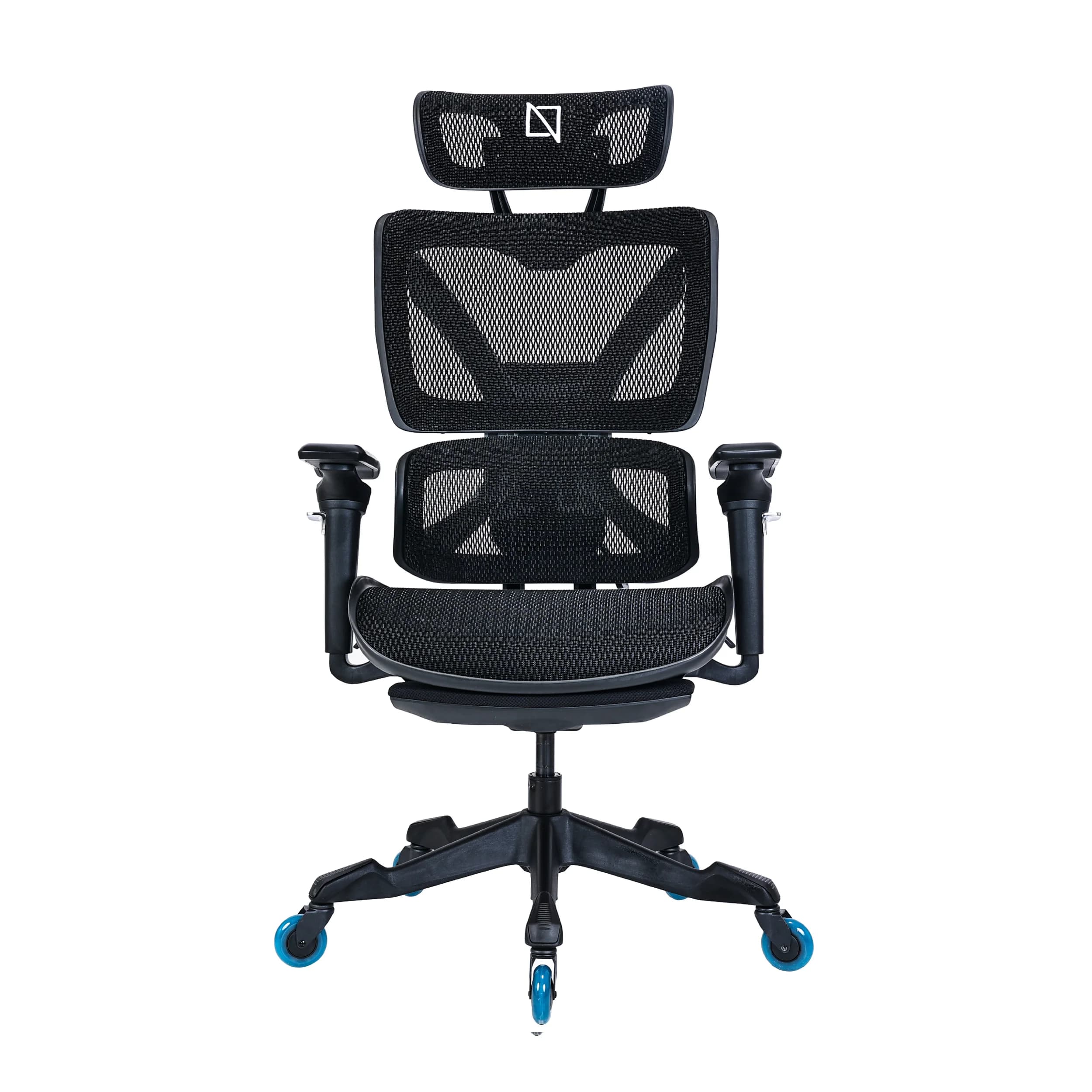 Apex X Black Mesh Ergonomic Gaming Chair with Footrest Blue jpg3