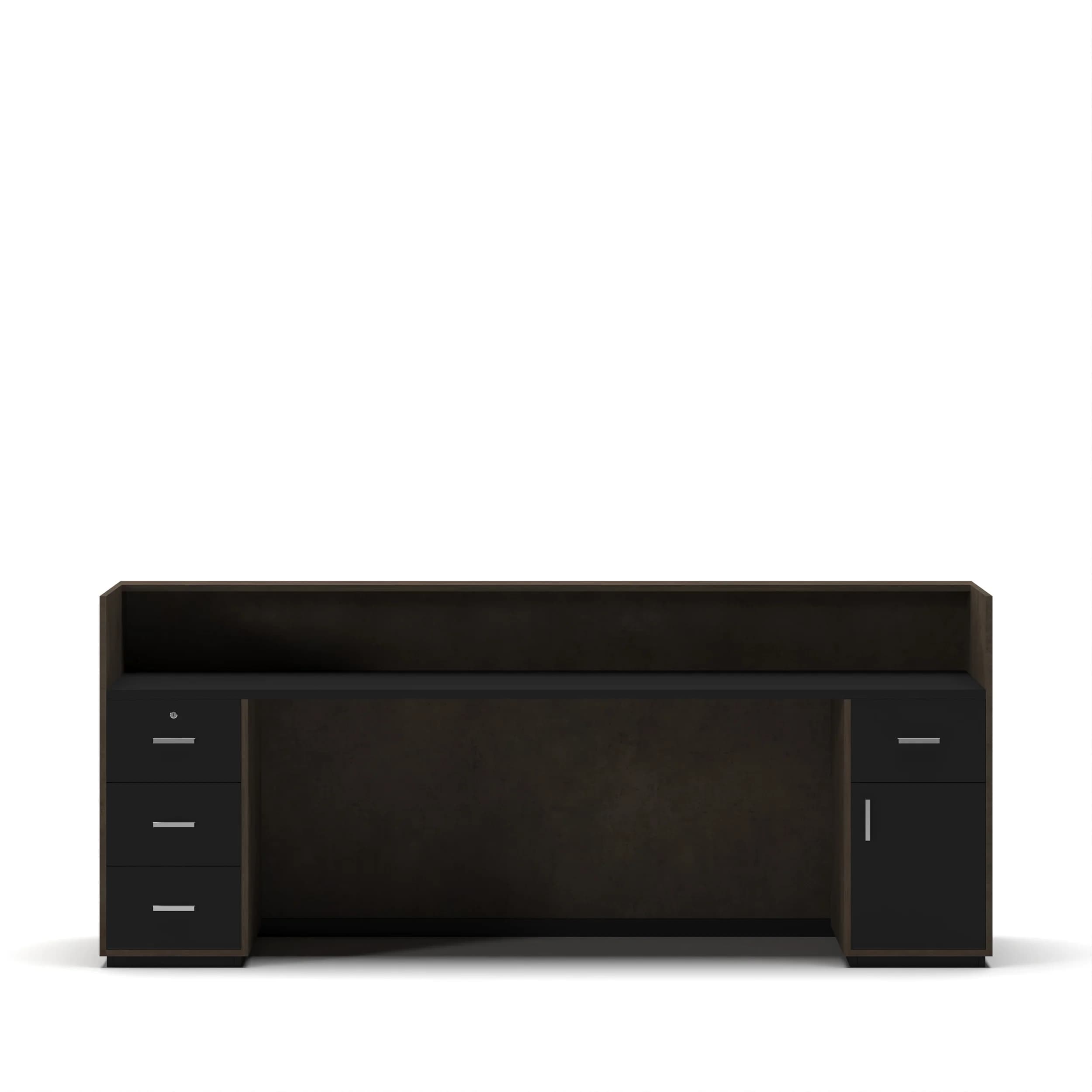 Reception Desk Concrete Series Black Top Dark Concrete Body 3