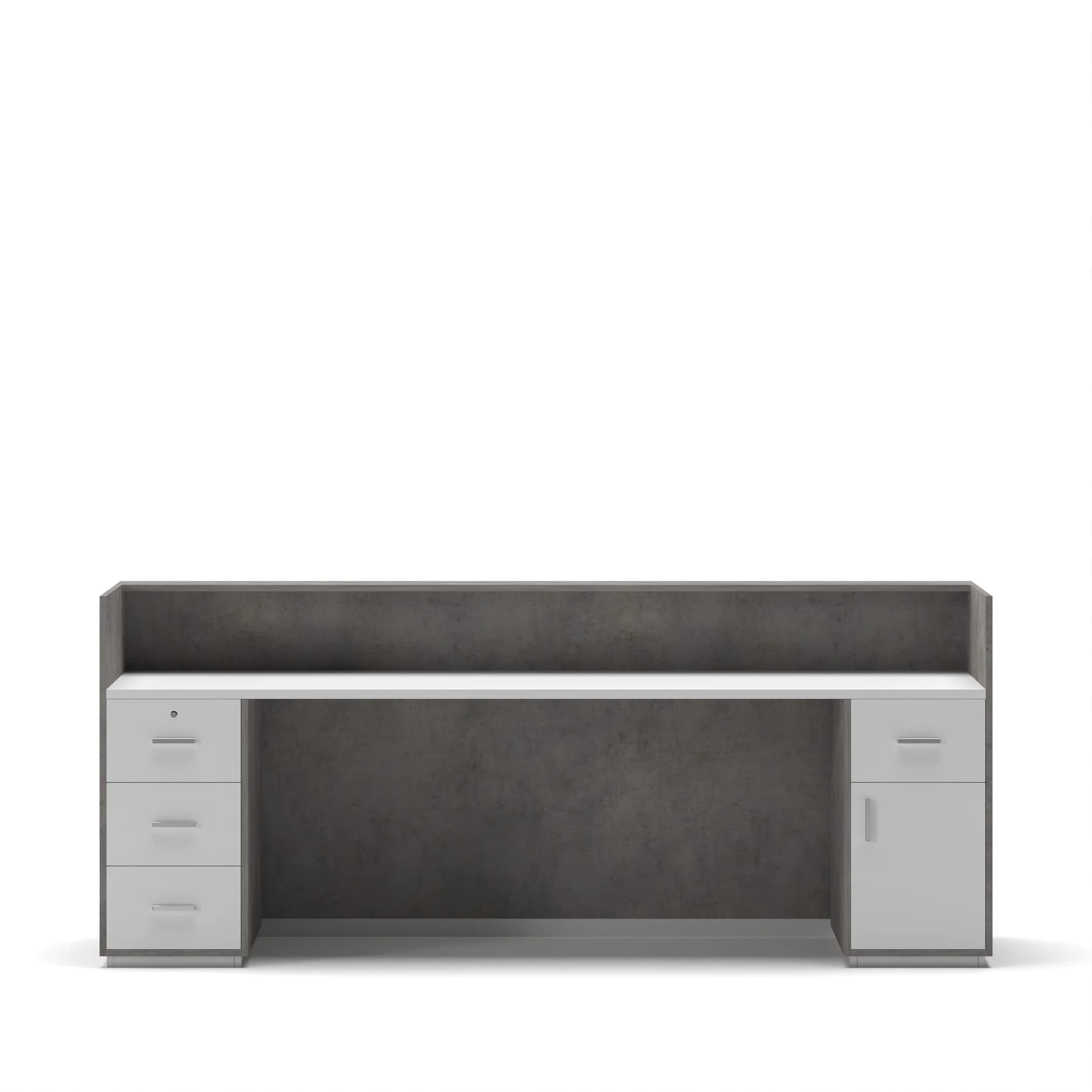 Reception Desk Concrete Series Grey Top Light Concrete White1