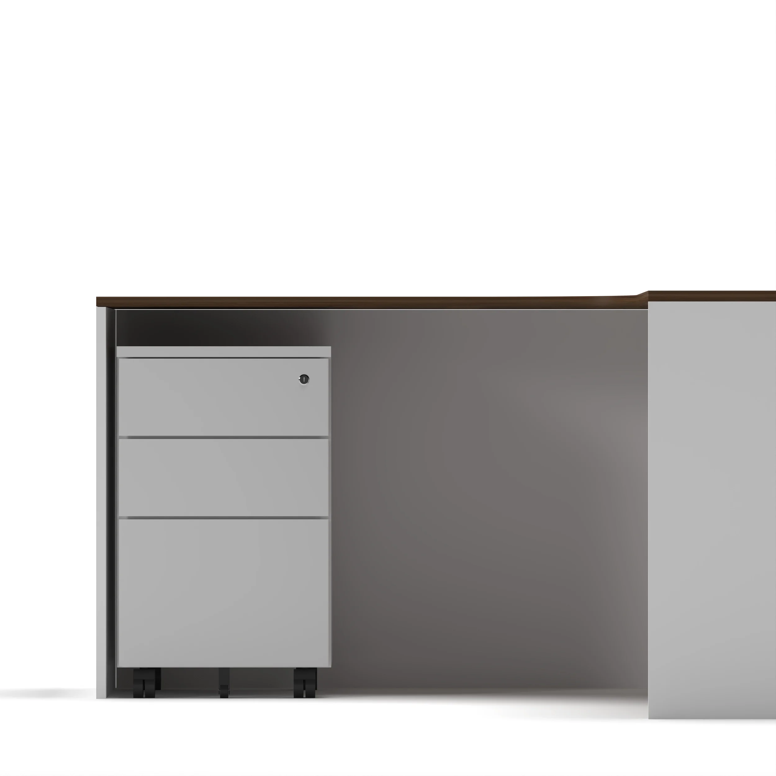 Single Workstation Walnut Top White Base 4