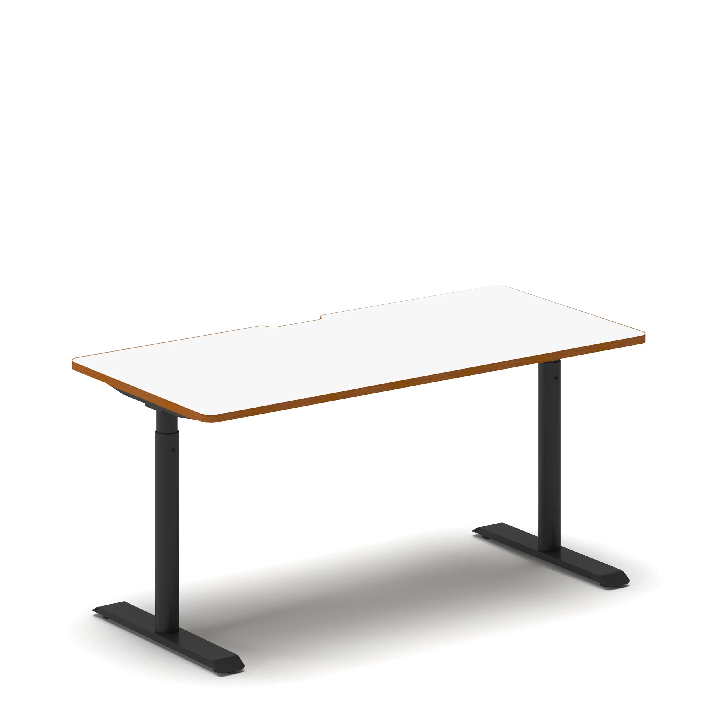 Navodesk® Manual Desk White Oak Top Black Frame 1