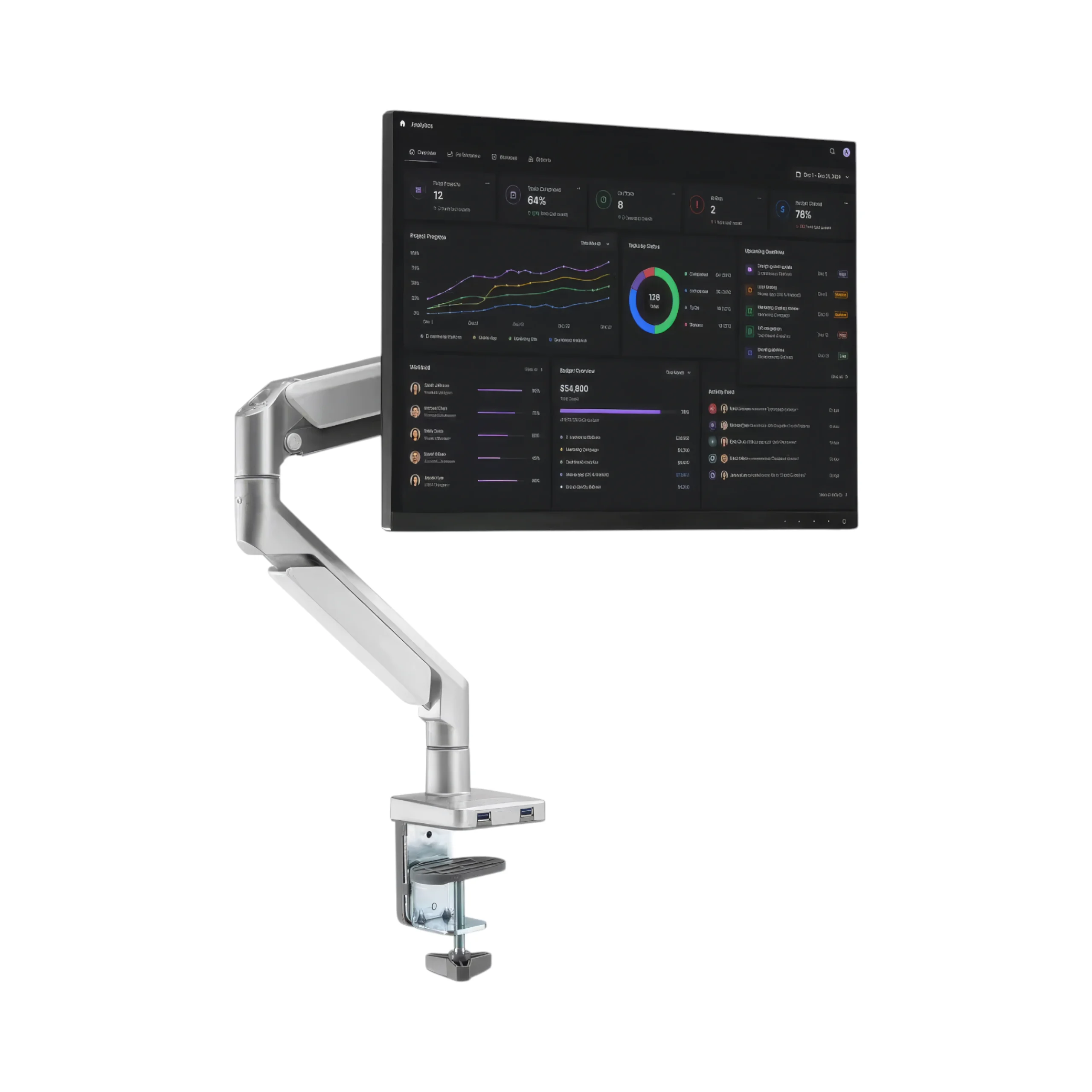 Navo® CTRL Single MonitorArm Model A pro AluminiumWhite 2