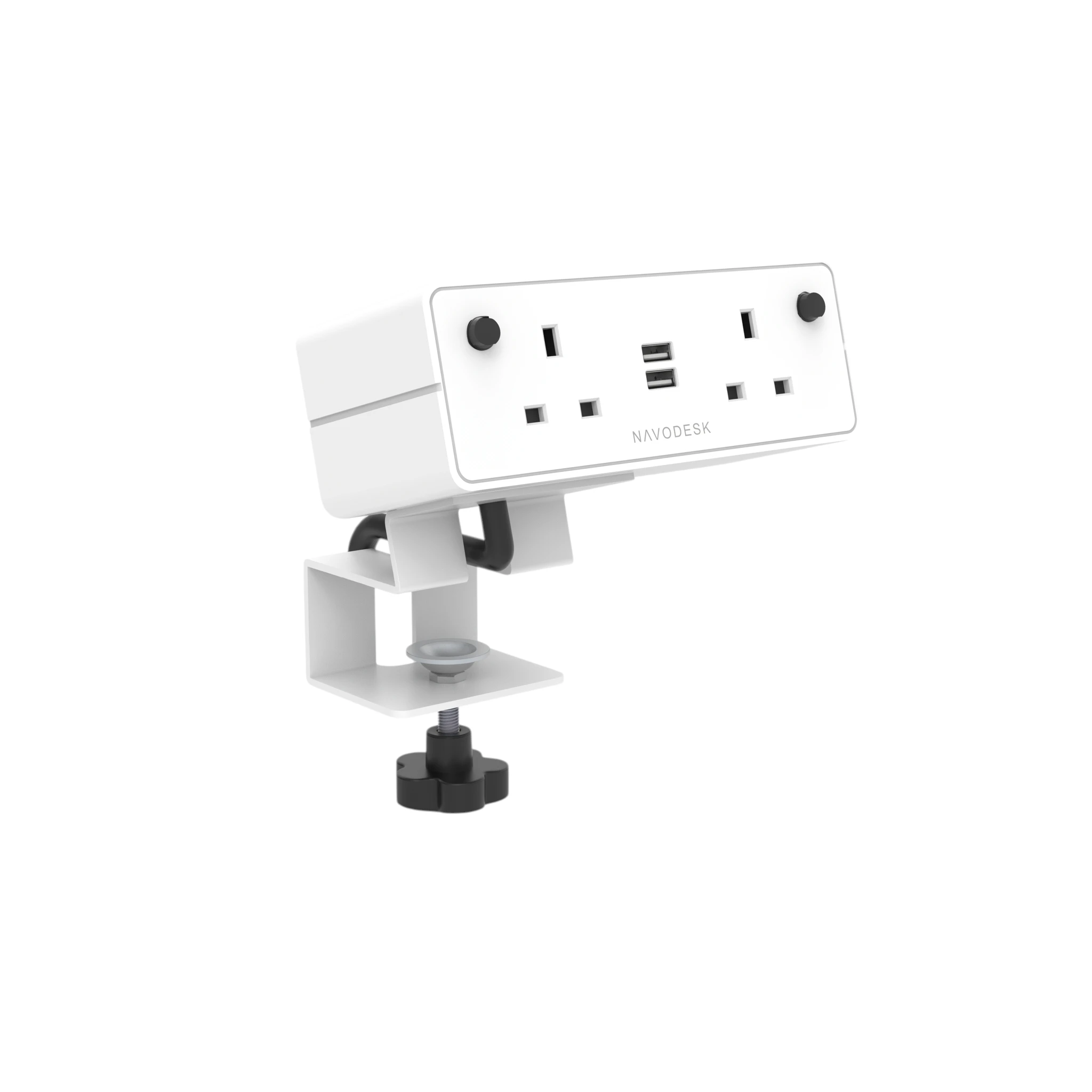 NavoDesk DeskHub DeskClamp PowerStrip White 1