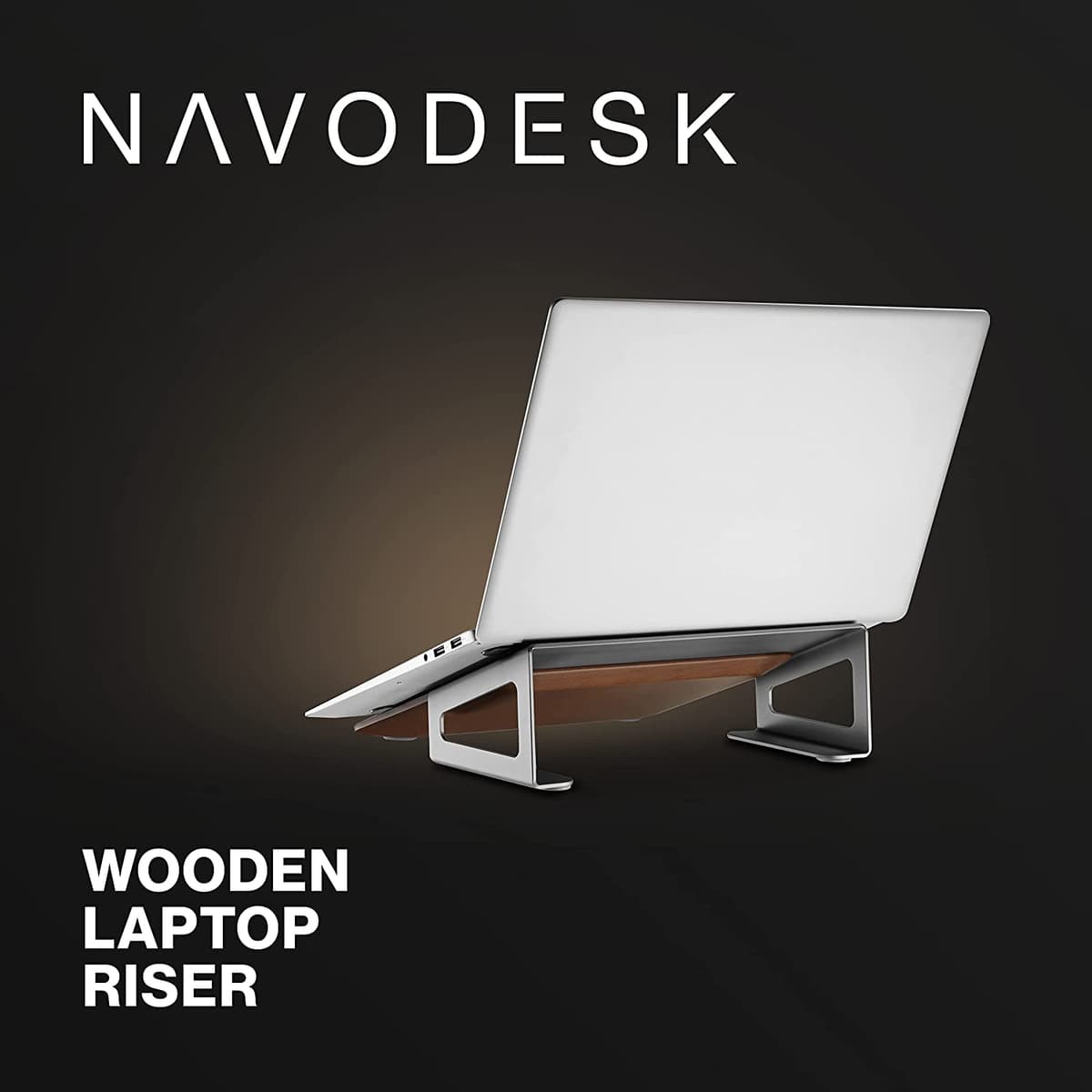 Navodesk® Wooden Laptop Riser Stand Ergonomic Desk Accessory for Macbook Notebook Universal Laptop Stand