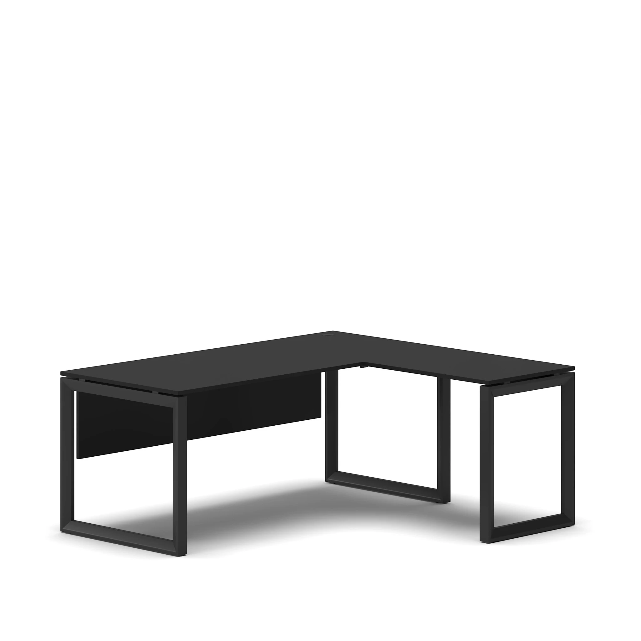 L Executive Desk Black Top Black Frame 2