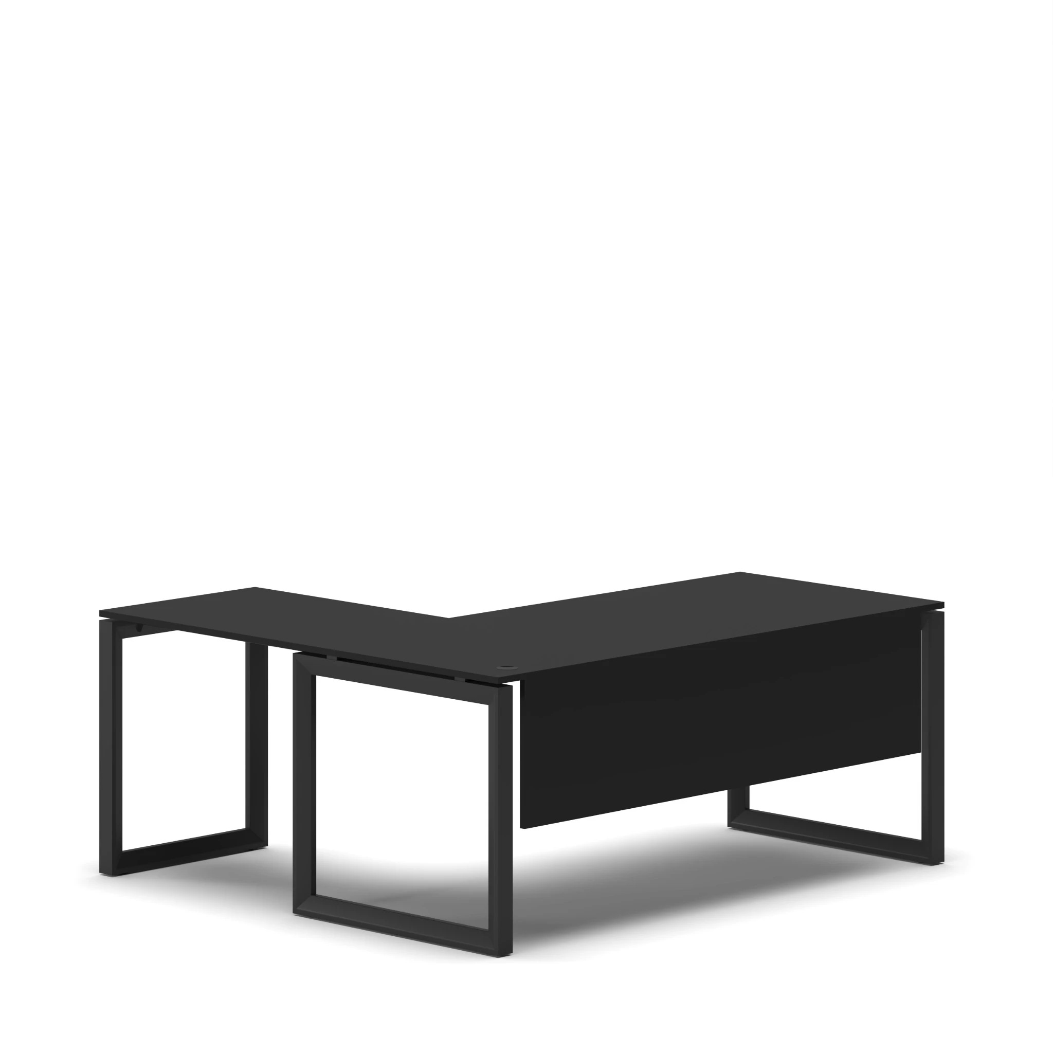 L Executive Desk Black Top Black Frame 4