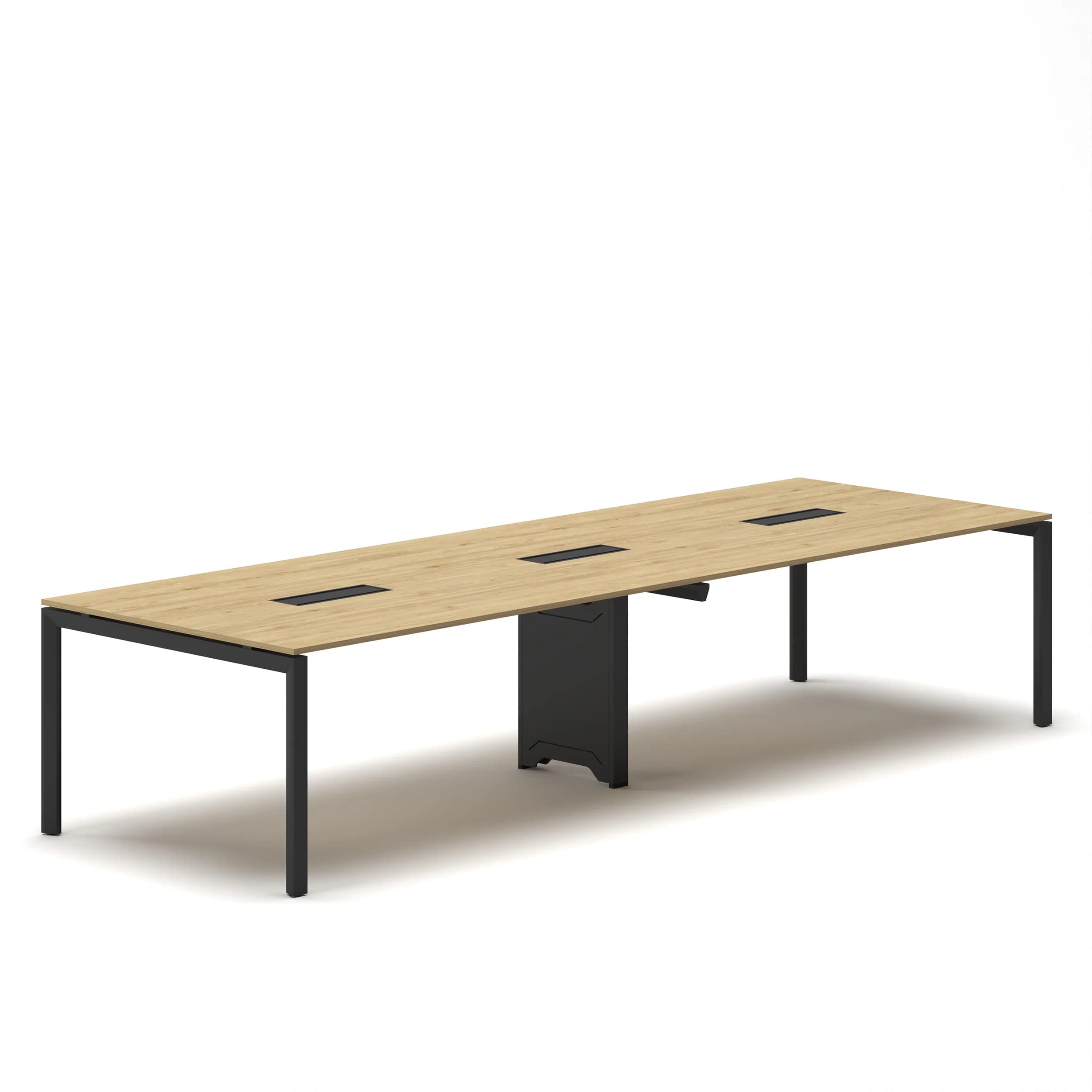 Workhub Meeting table Oak Top Black Frame 1