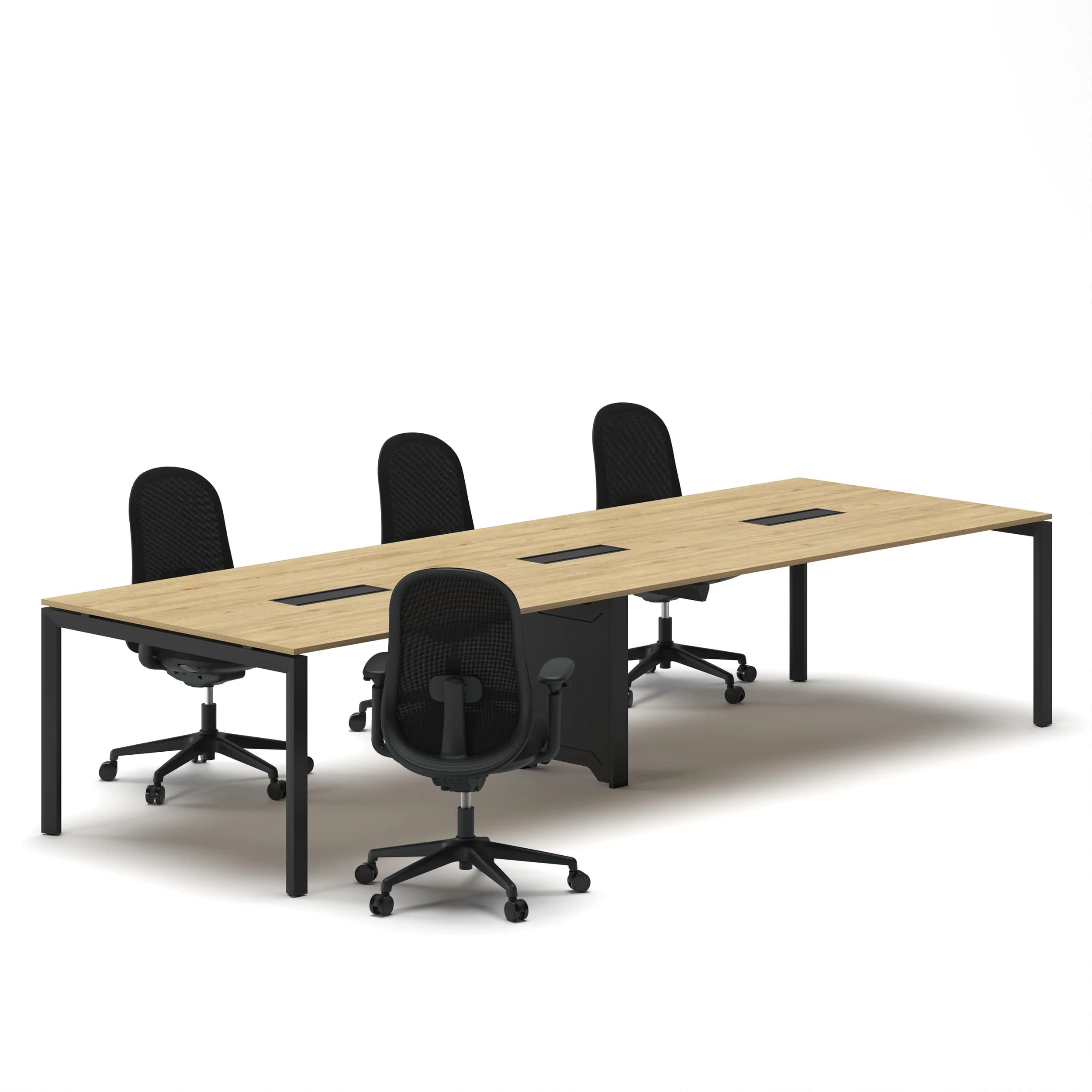Workhub Meeting table Oak Top Black Frame 2