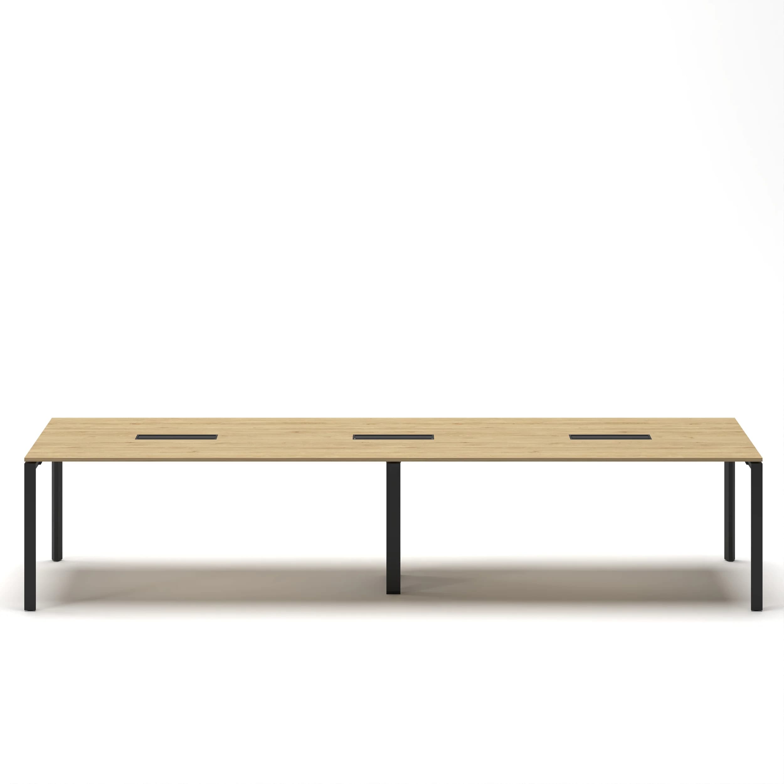 Workhub Meeting table Oak Top Black Frame 3