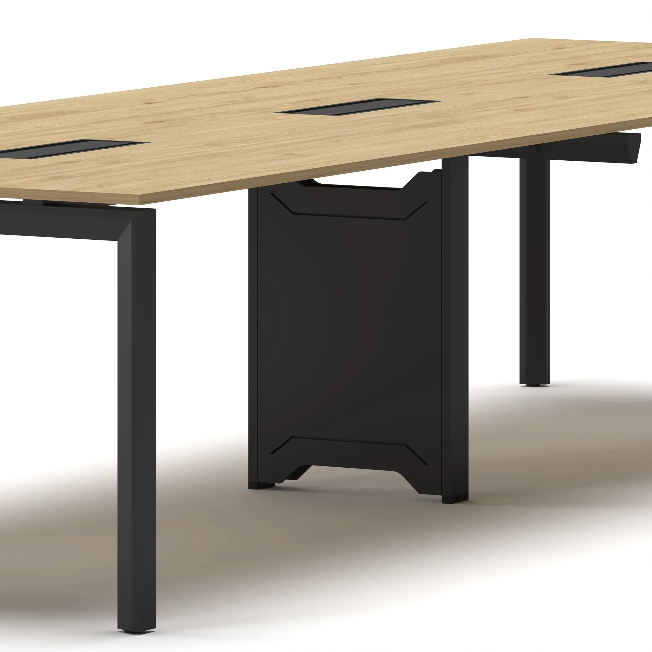 Workhub Meeting table Oak Top Black Frame 4
