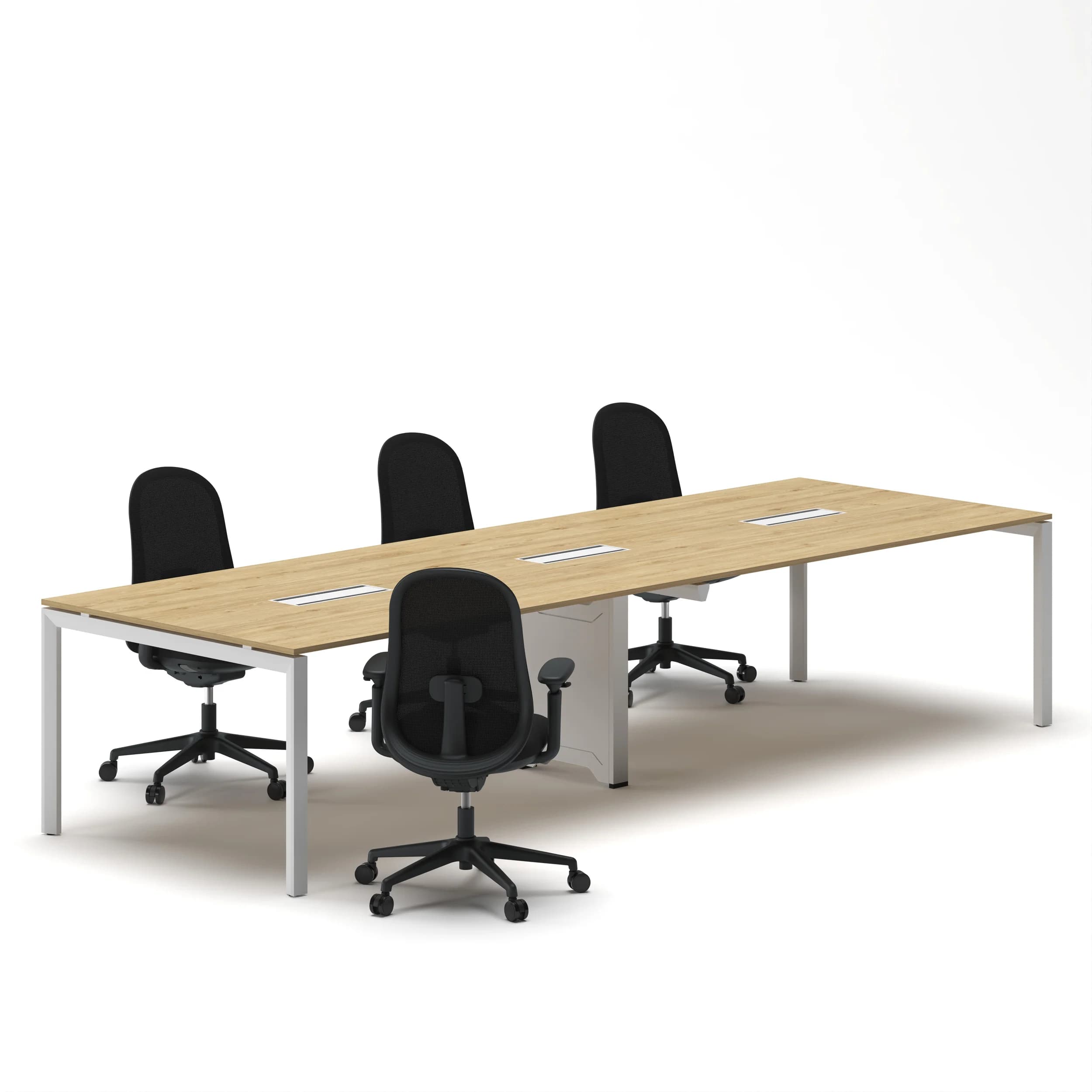 Workhub Meeting table Oak Top White Frame 2