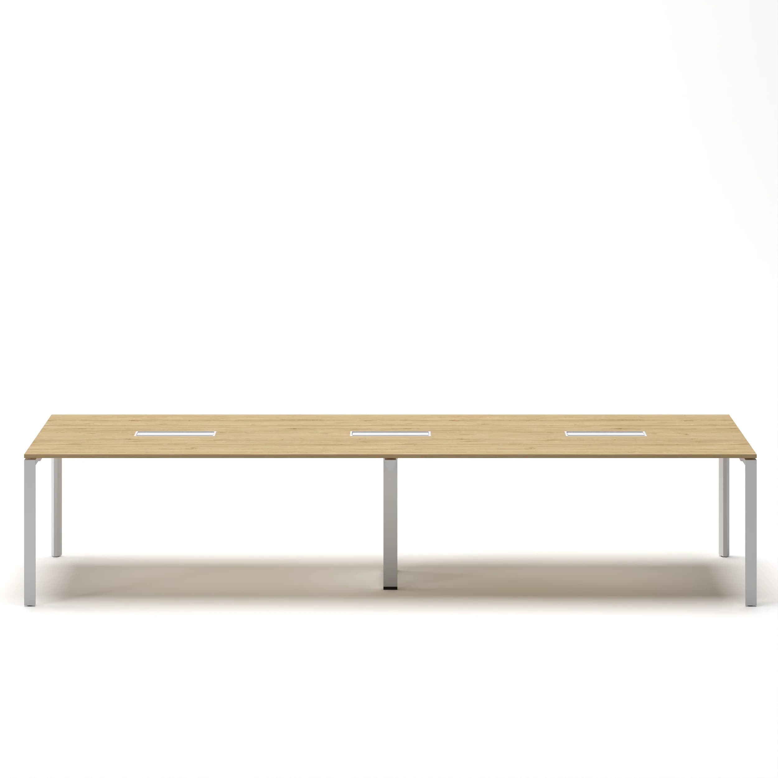 Workhub Meeting table Oak Top White Frame 3