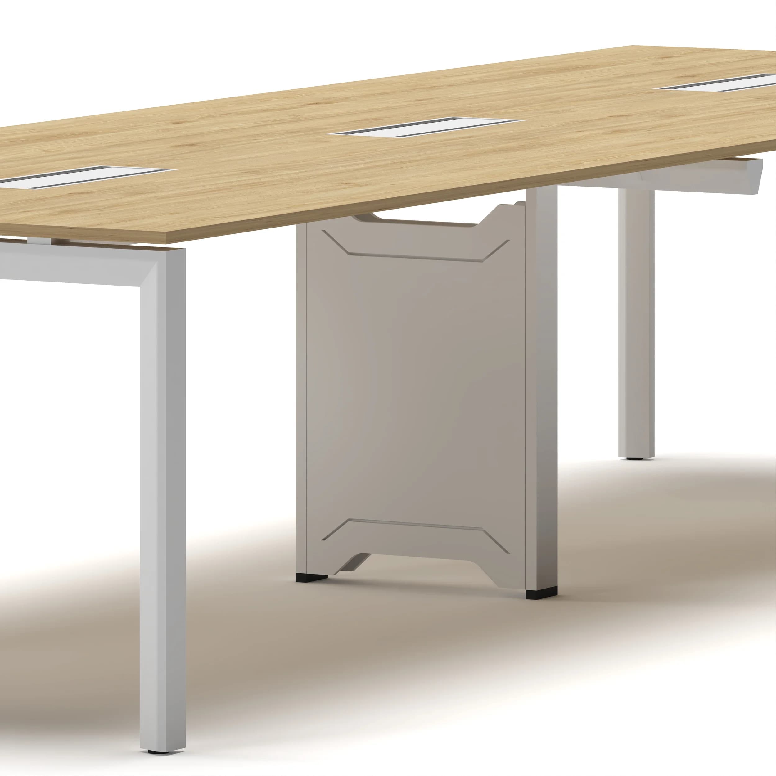 Workhub Meeting table Oak Top White Frame 4