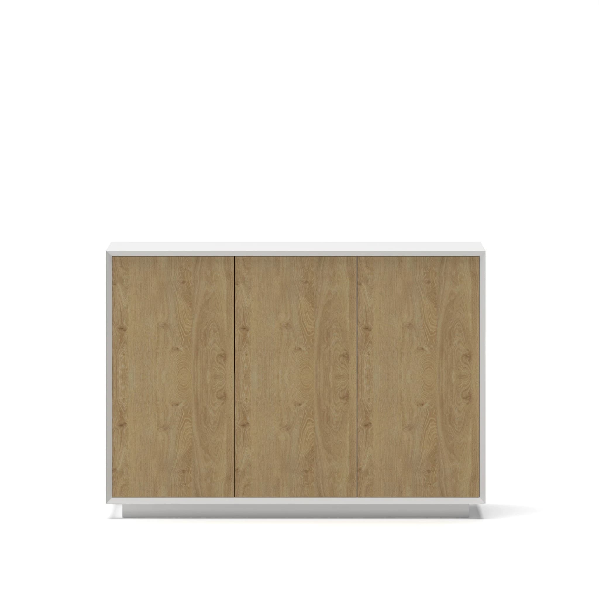 Navo® Series A Low Height Cabinet White Body Oak facia 1