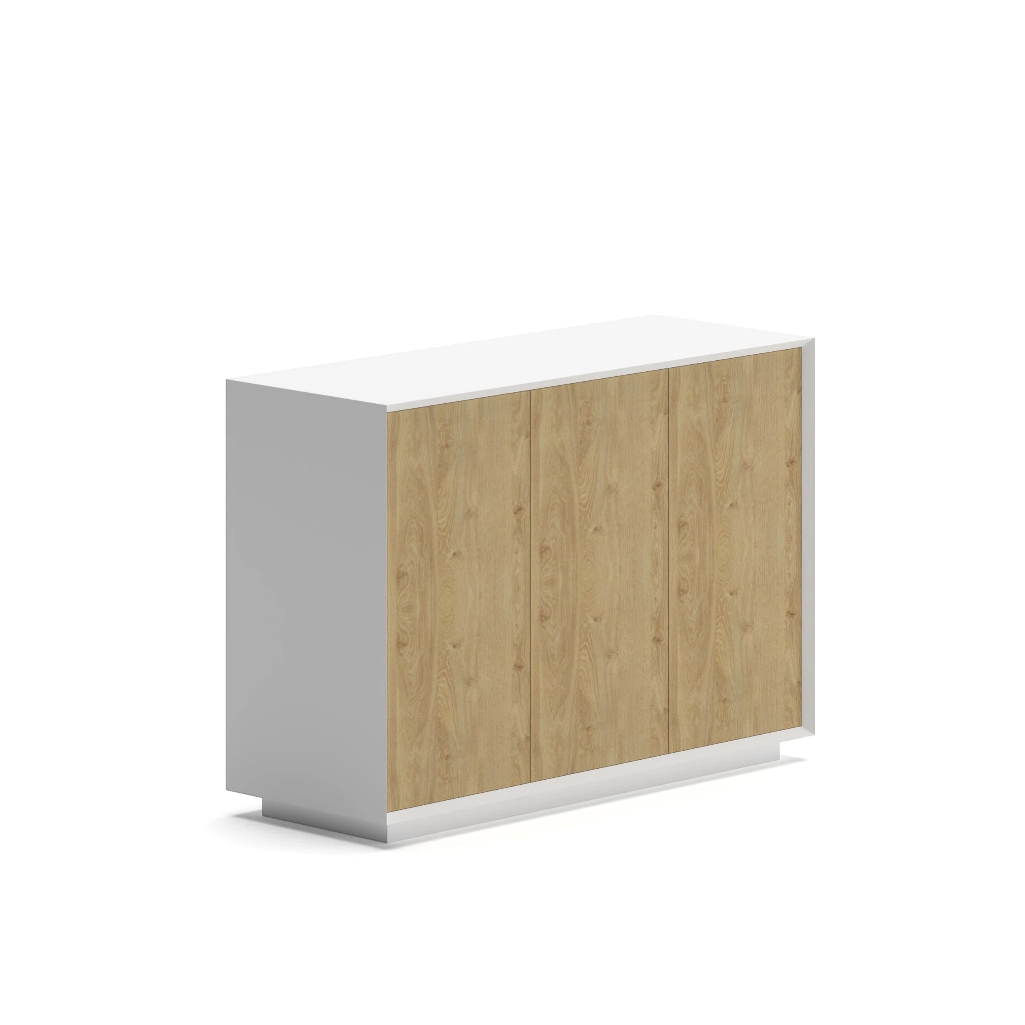 Navo® Series A Low Height Cabinet White Body Oak facia 2