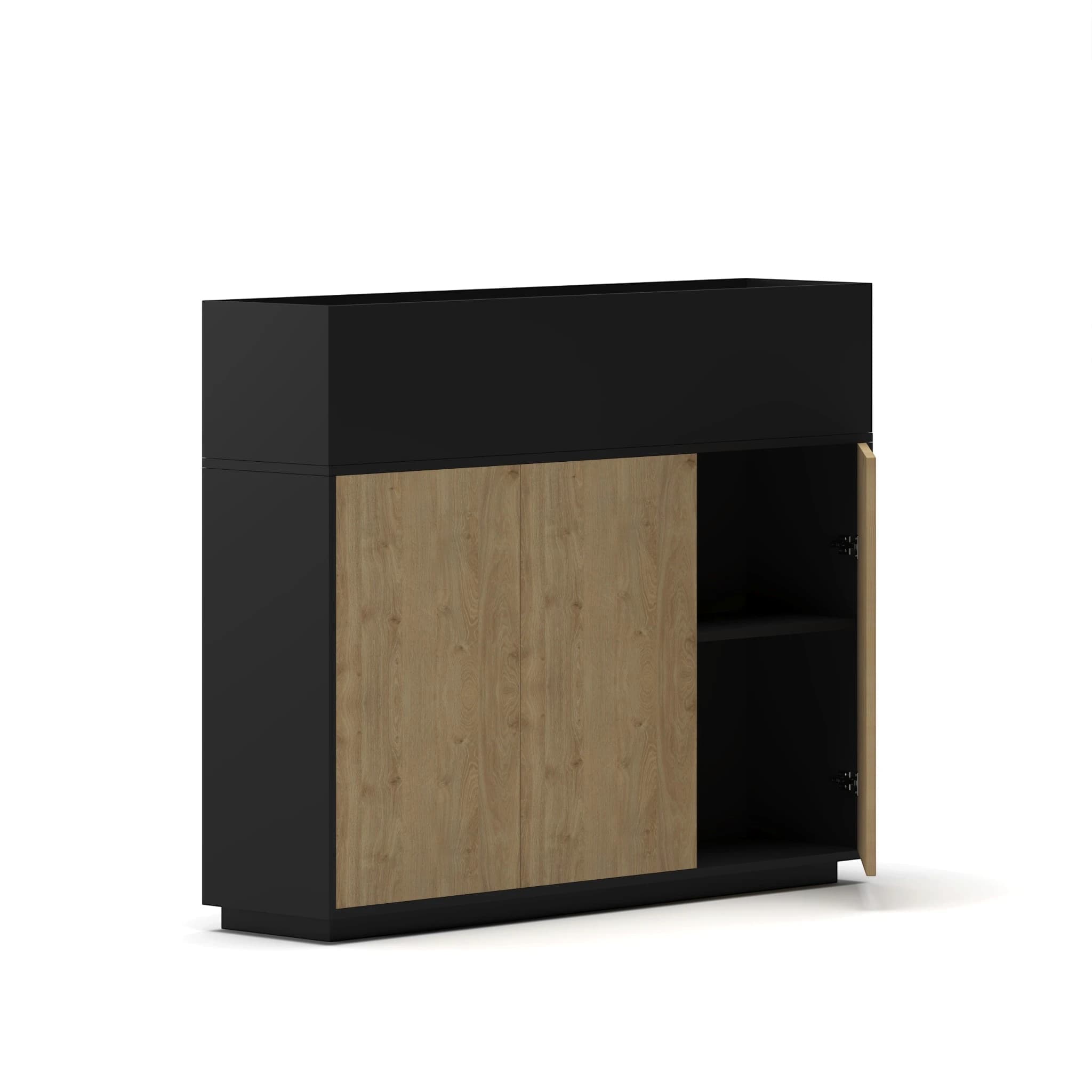 Navo® Series A planter Cabinet Oak Facia Black Body 3