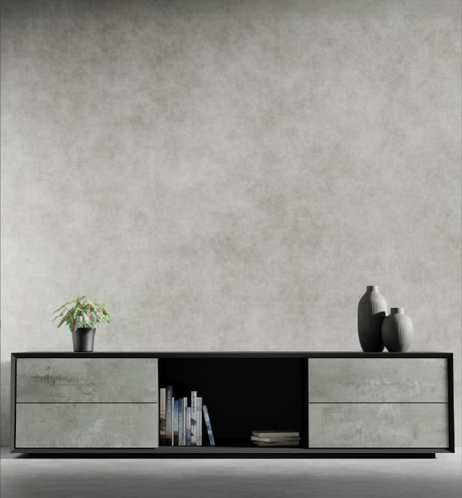Series A Low Height Sideboard Cabinet Black Lunar Grey 1