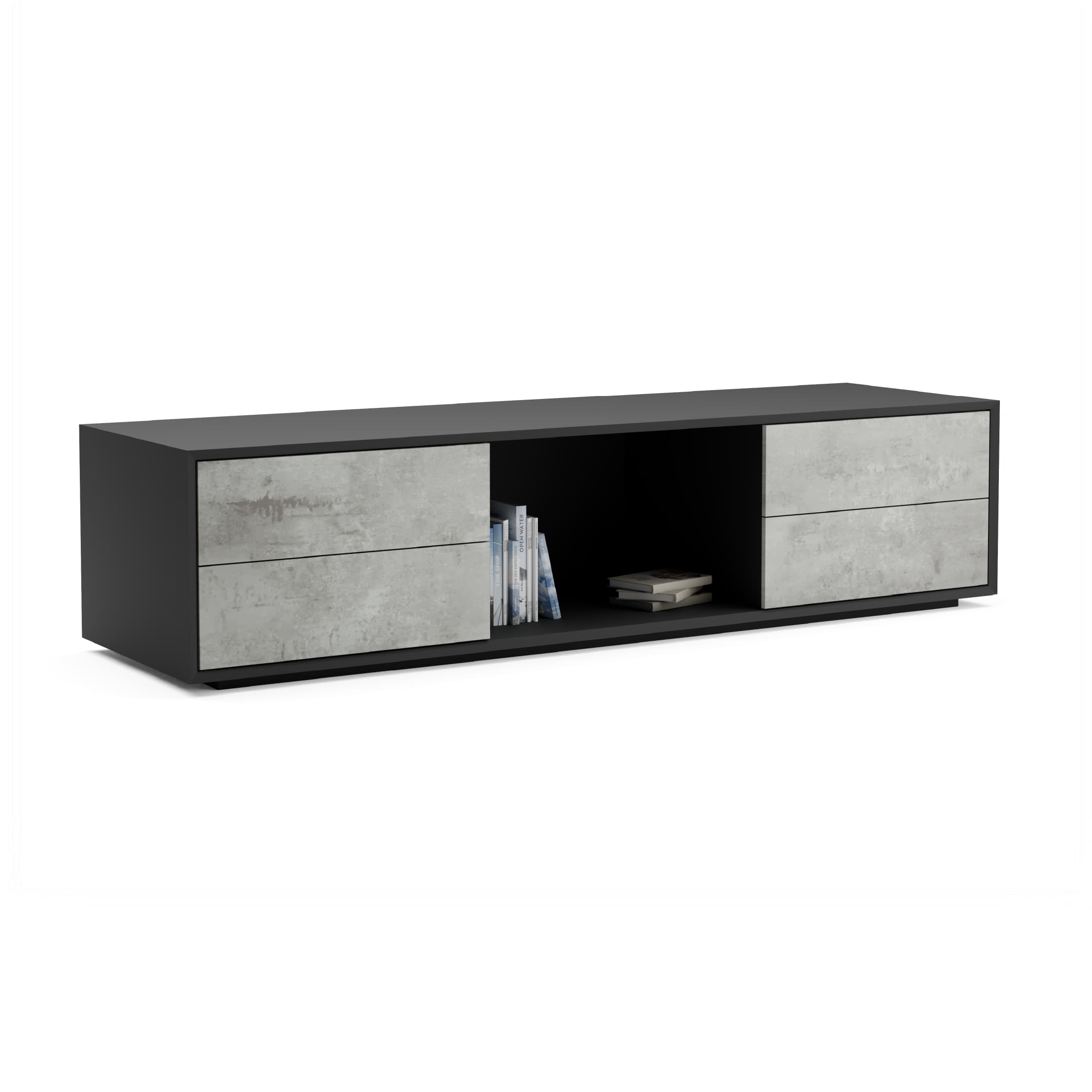 Series A Low Height Sideboard Cabinet Black Lunar Grey
