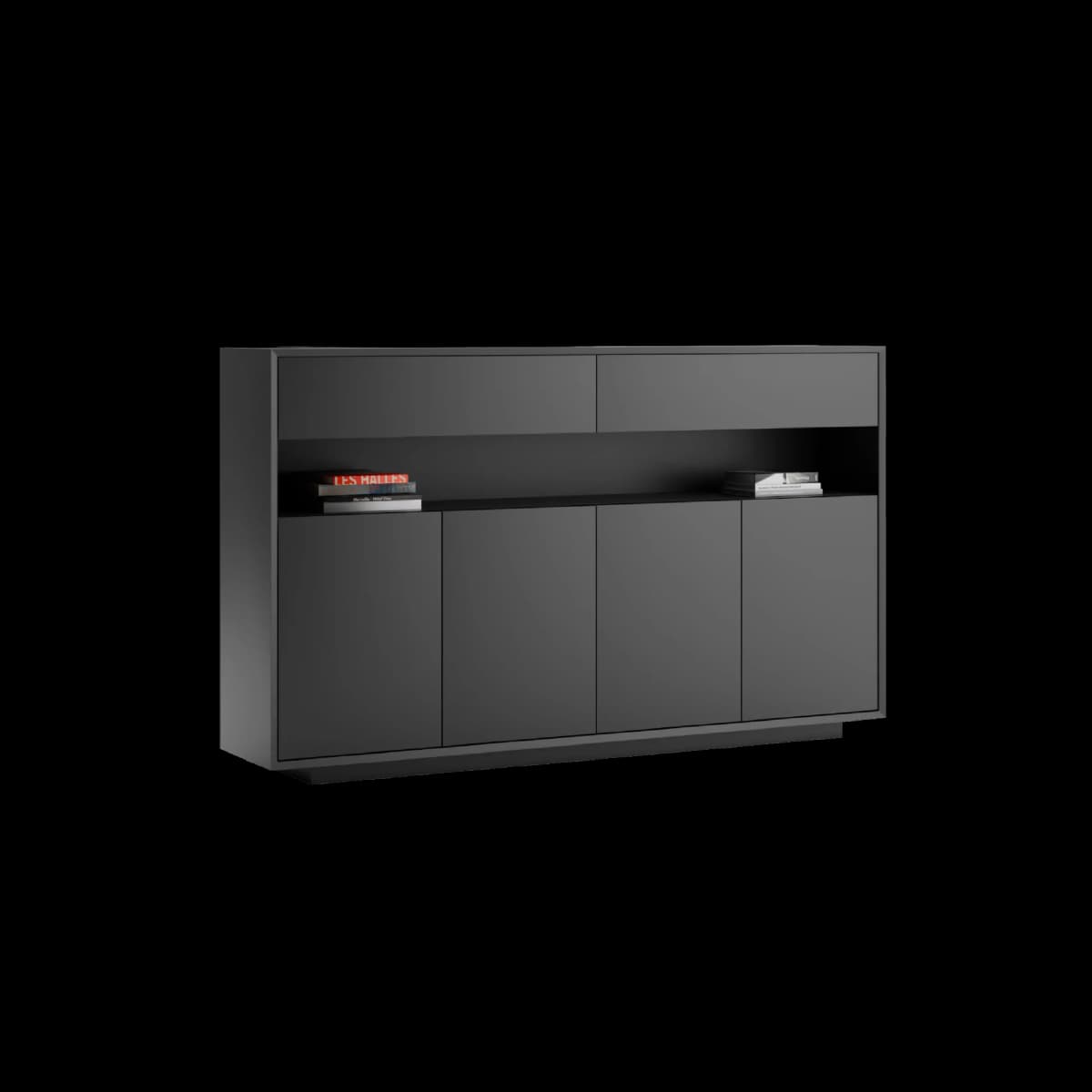 series a medium height credenza cabinet white oak Dimension