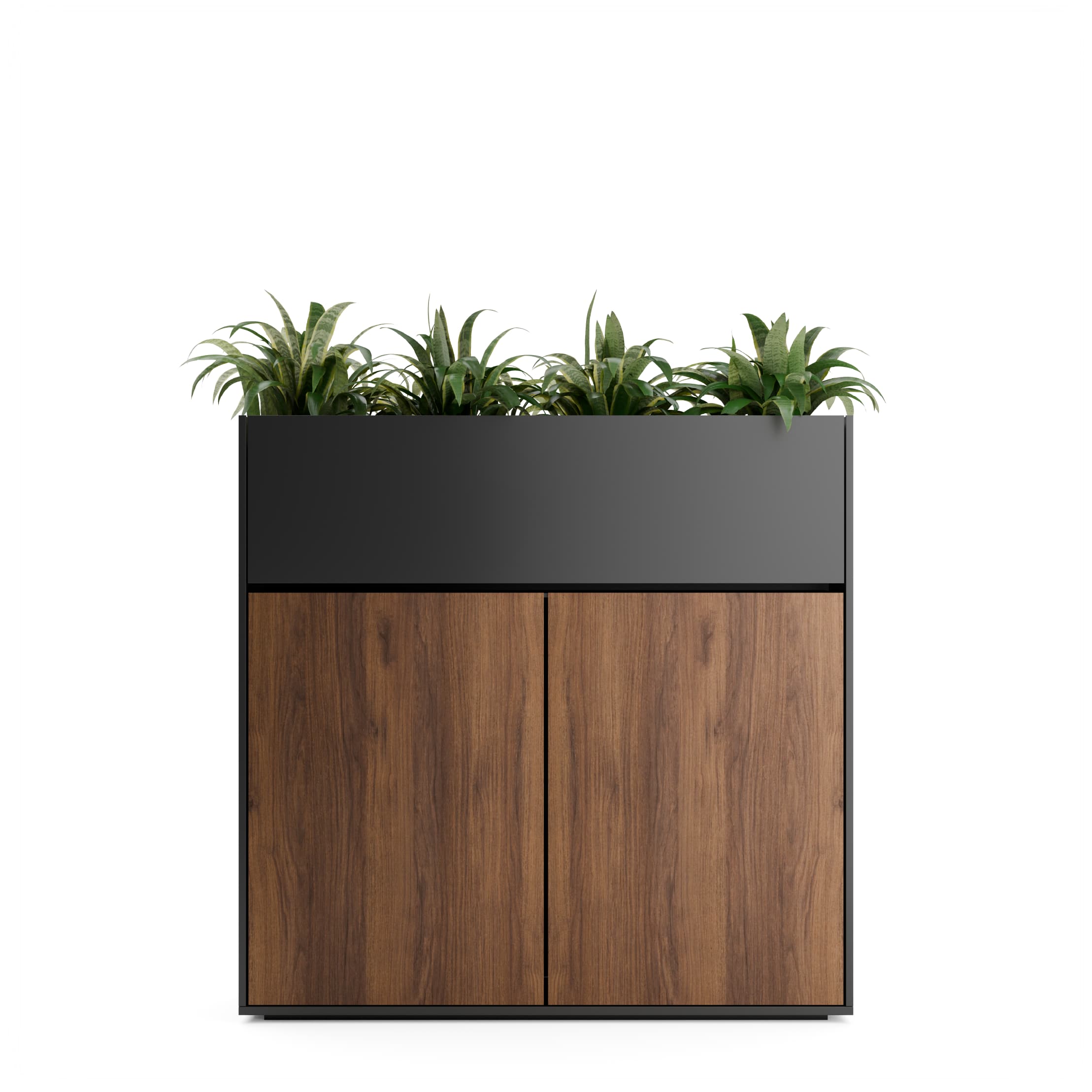 Series A Planter Storage Cabinet 2 Door Black Walnut