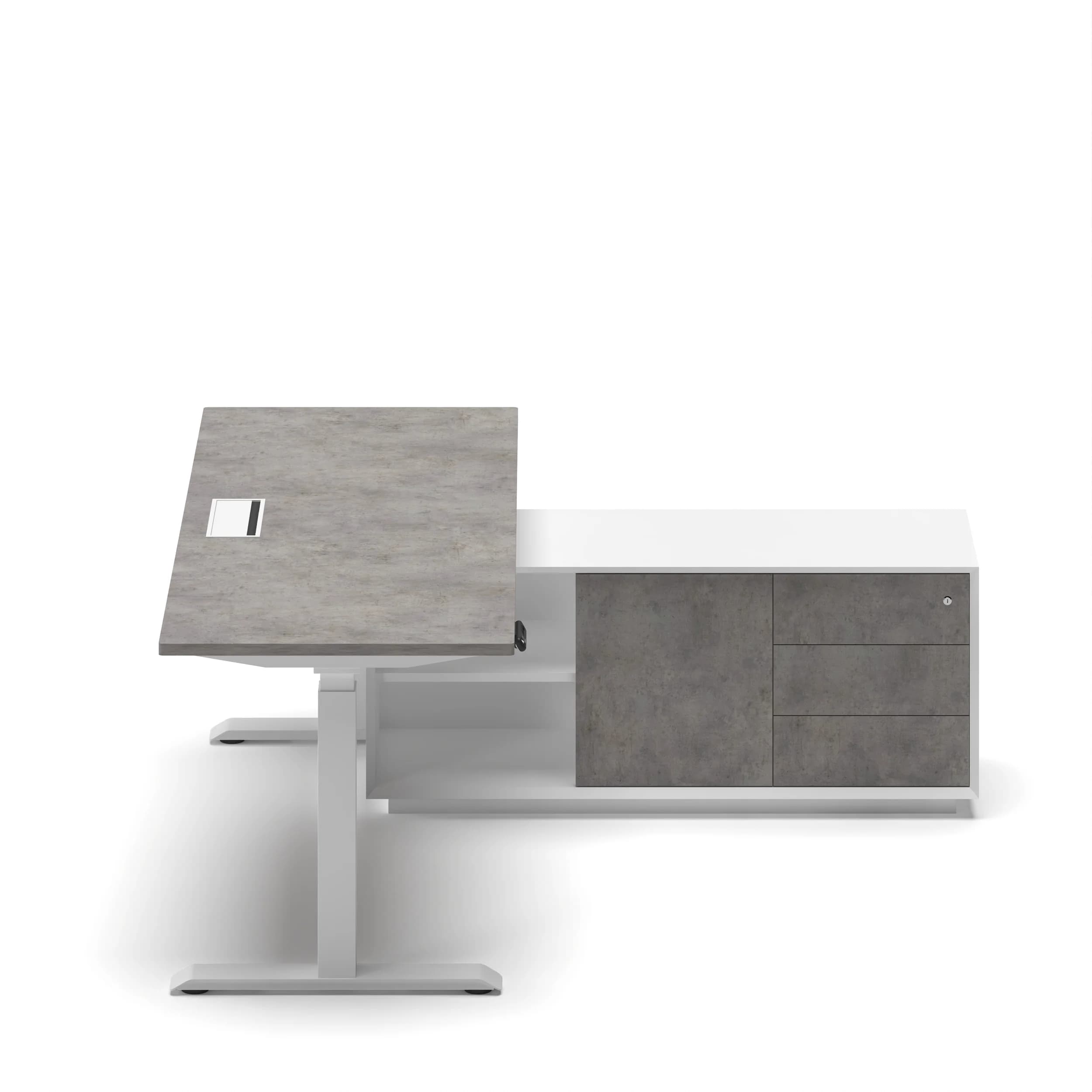 Navodesk® PRO Executive Concrete Top White Frame 3