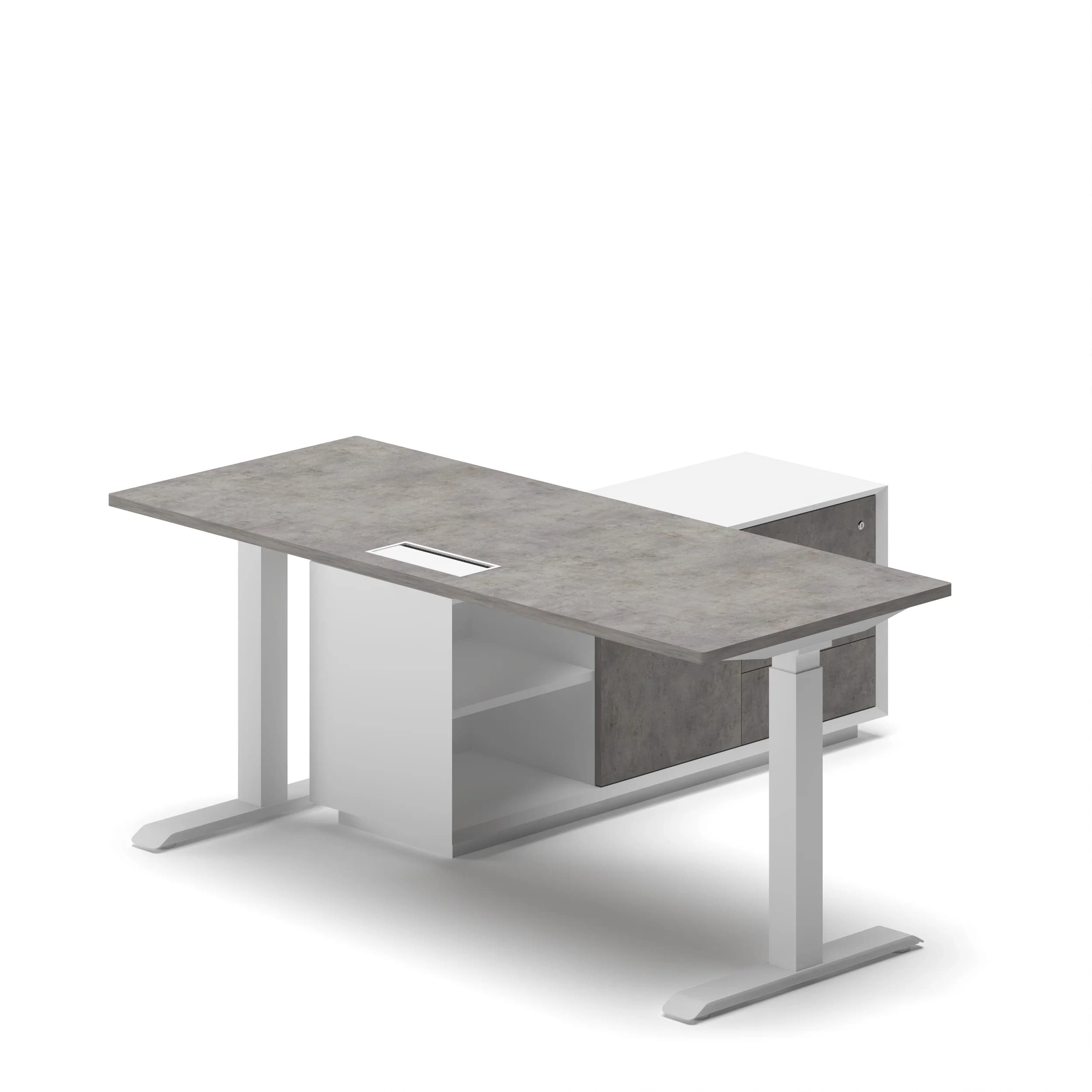 Navodesk® PRO Executive Concrete Top White Frame 4