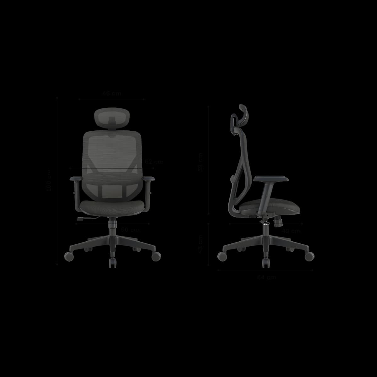 Ergocore Office Chair Dimensions