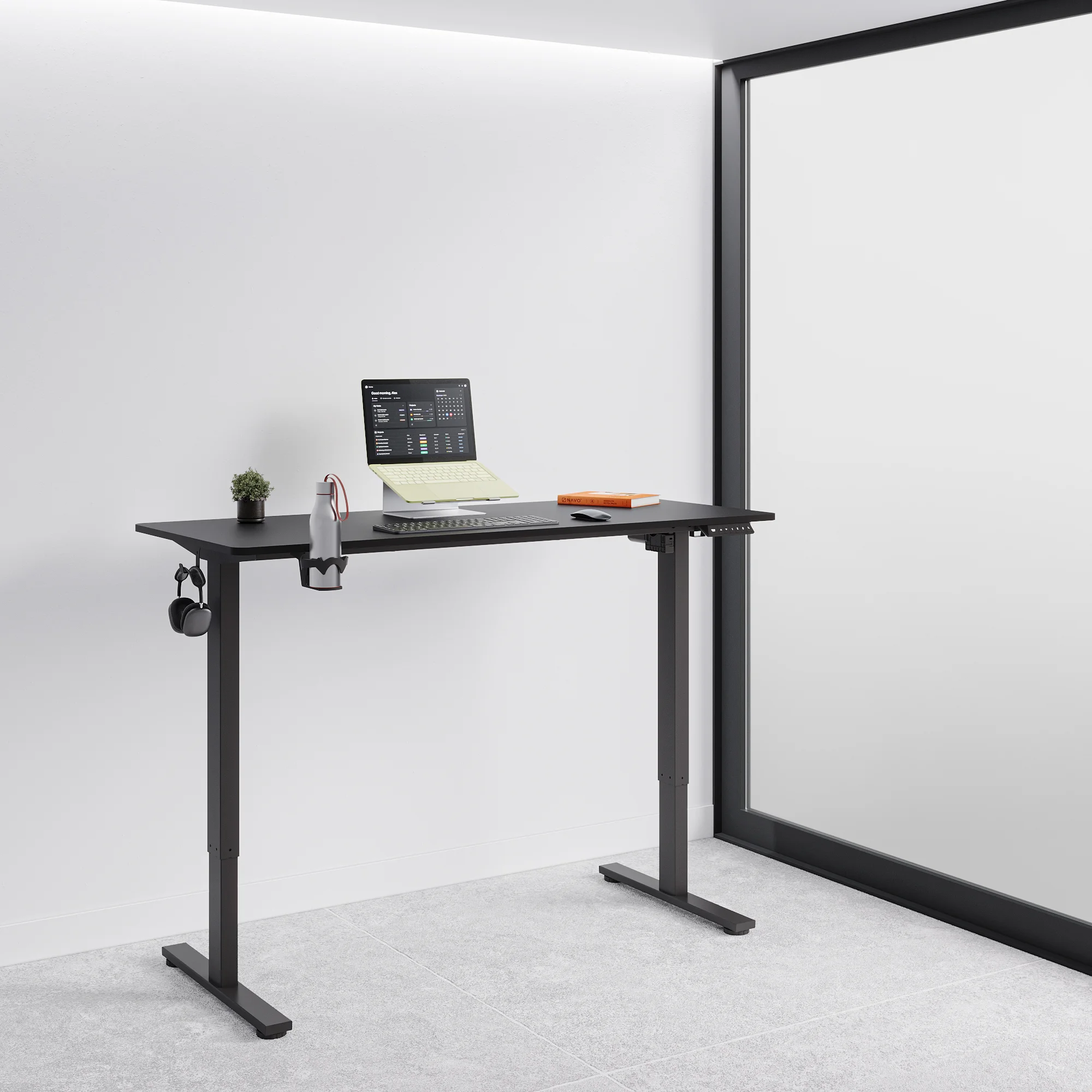 navodesk lite standing desk black 120cm x 60cm v2