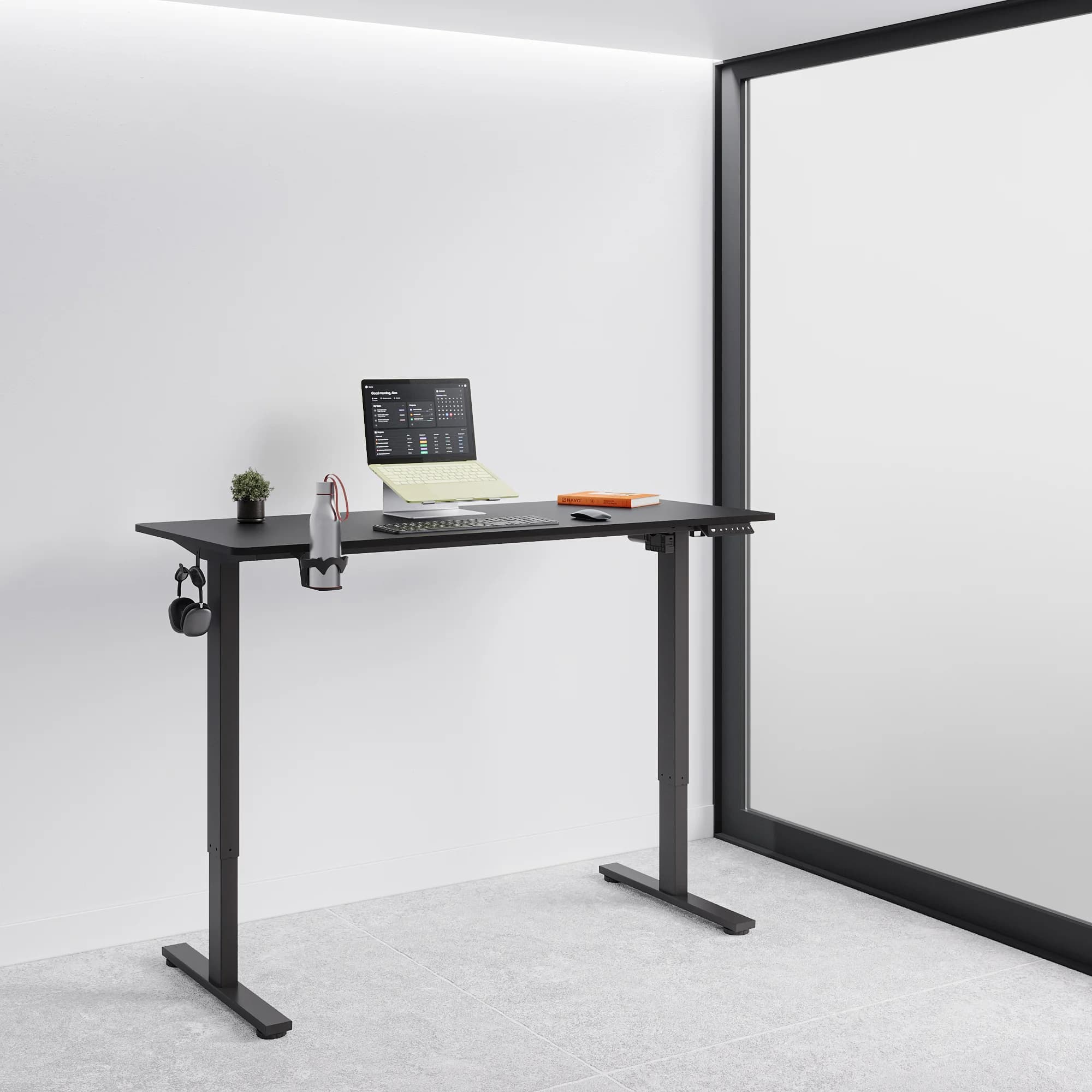 Navodesk® Lite Standing Desk Black 140cm X 60cm 1