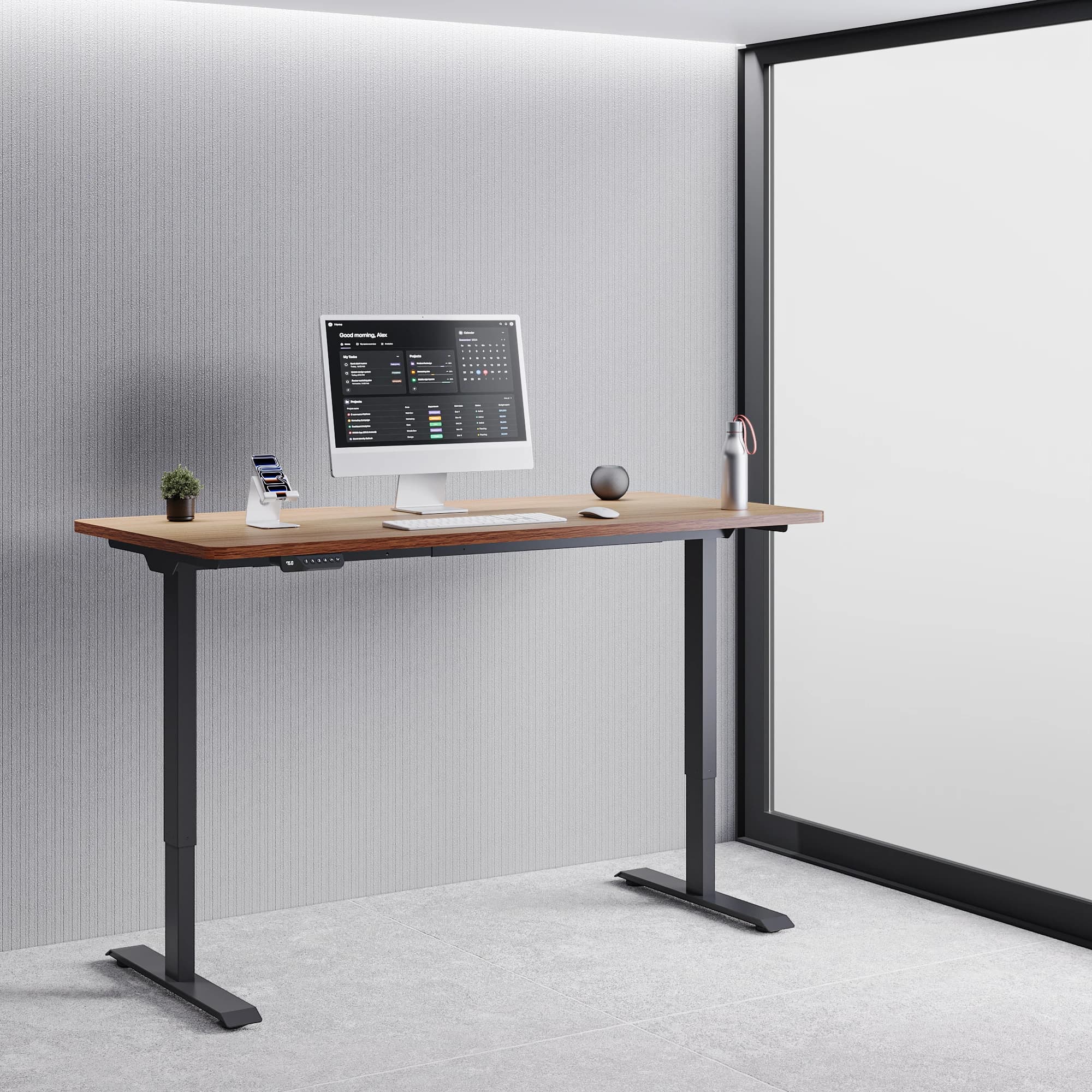 navodesk eco standing desk black oak V2
