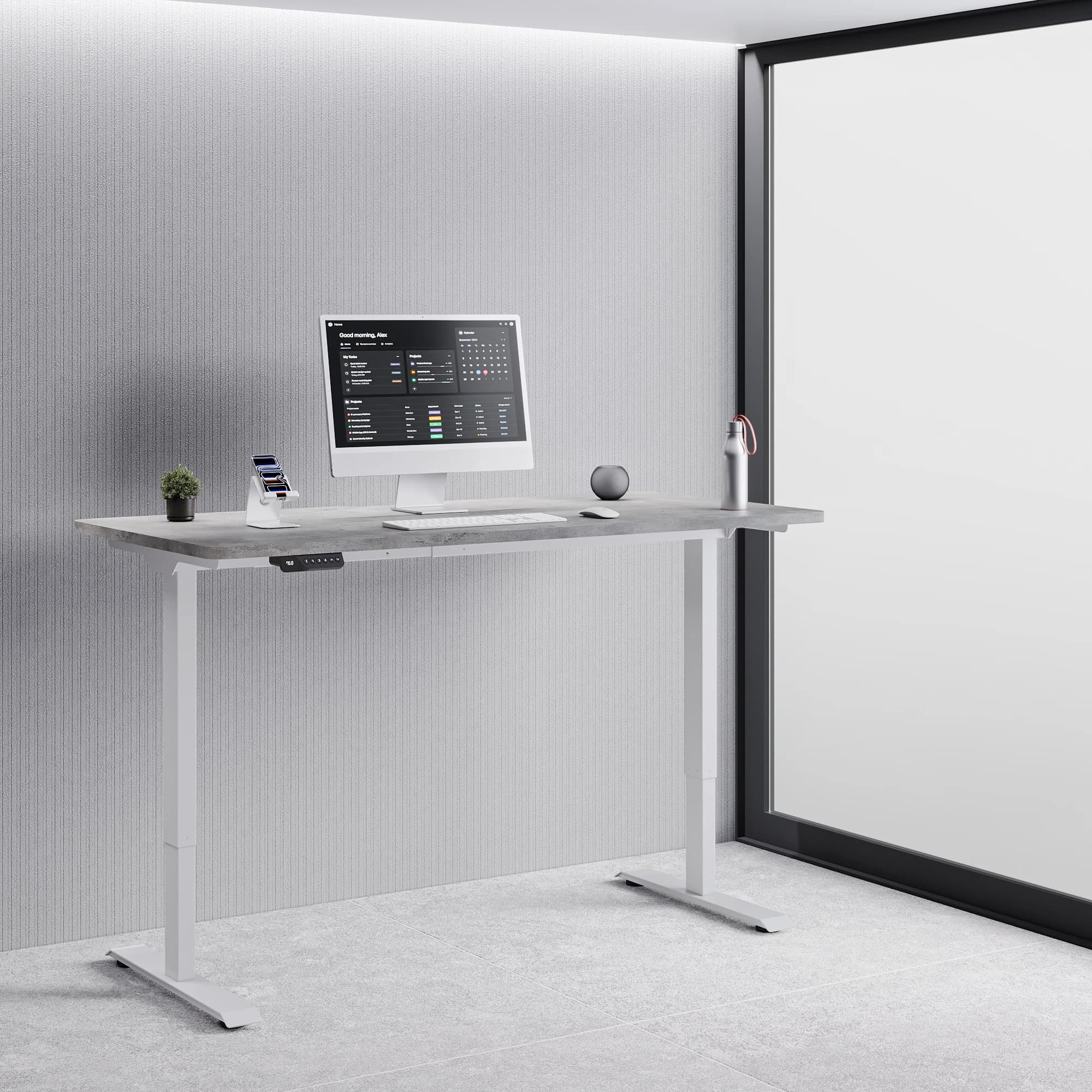 navodesk eco standing desk white concrete V2