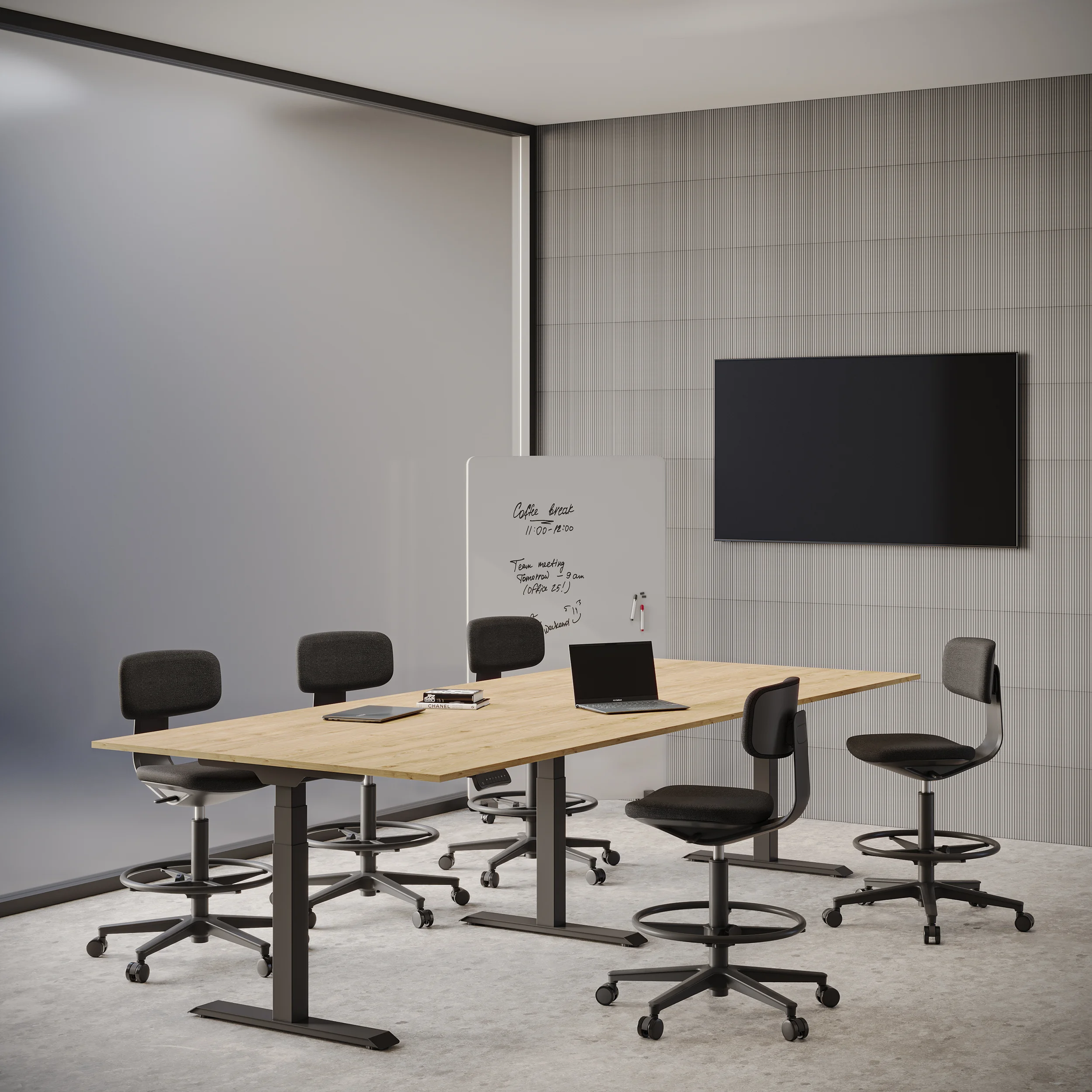 Navodesk® Collab Oak Top Black Frame 1