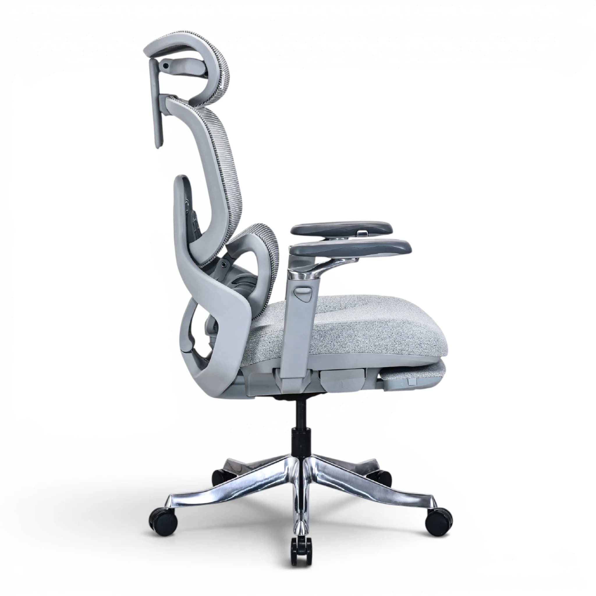 Ergomax Grey Fabric Ergonomic Office Chair with Footrest1 v2
