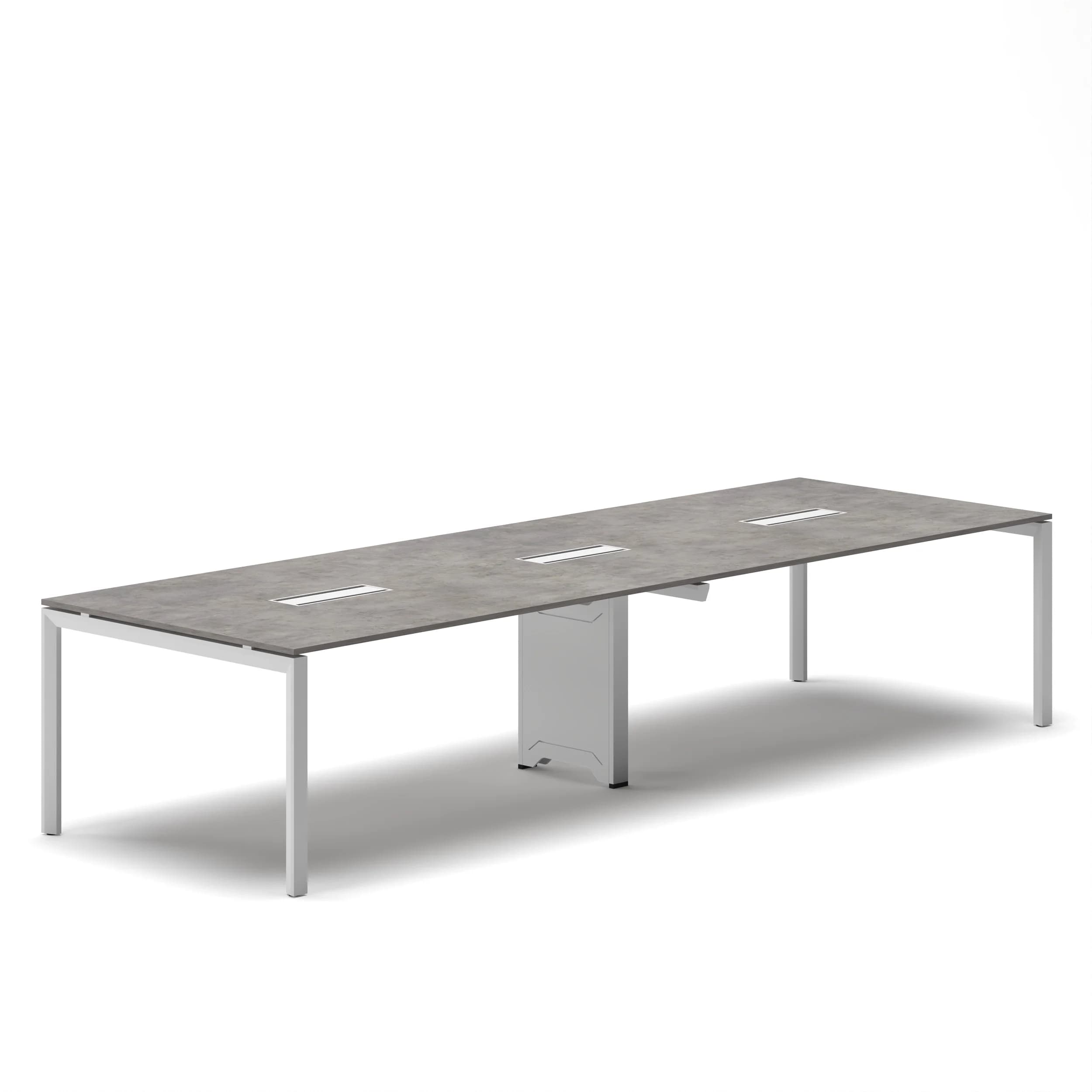 Workhub Meeting table Concrete Top White Frame 1