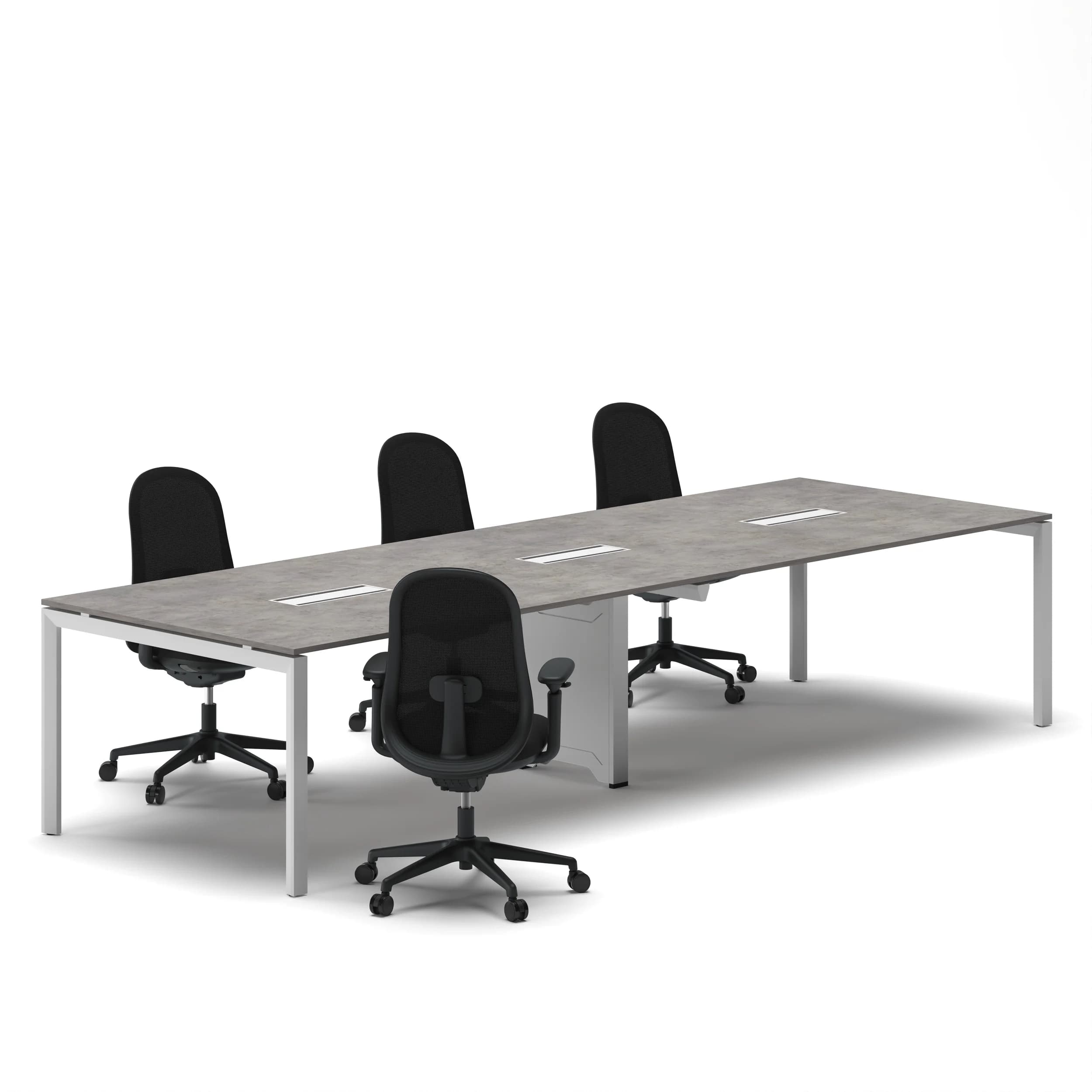 Workhub Meeting table Concrete Top White Frame 2