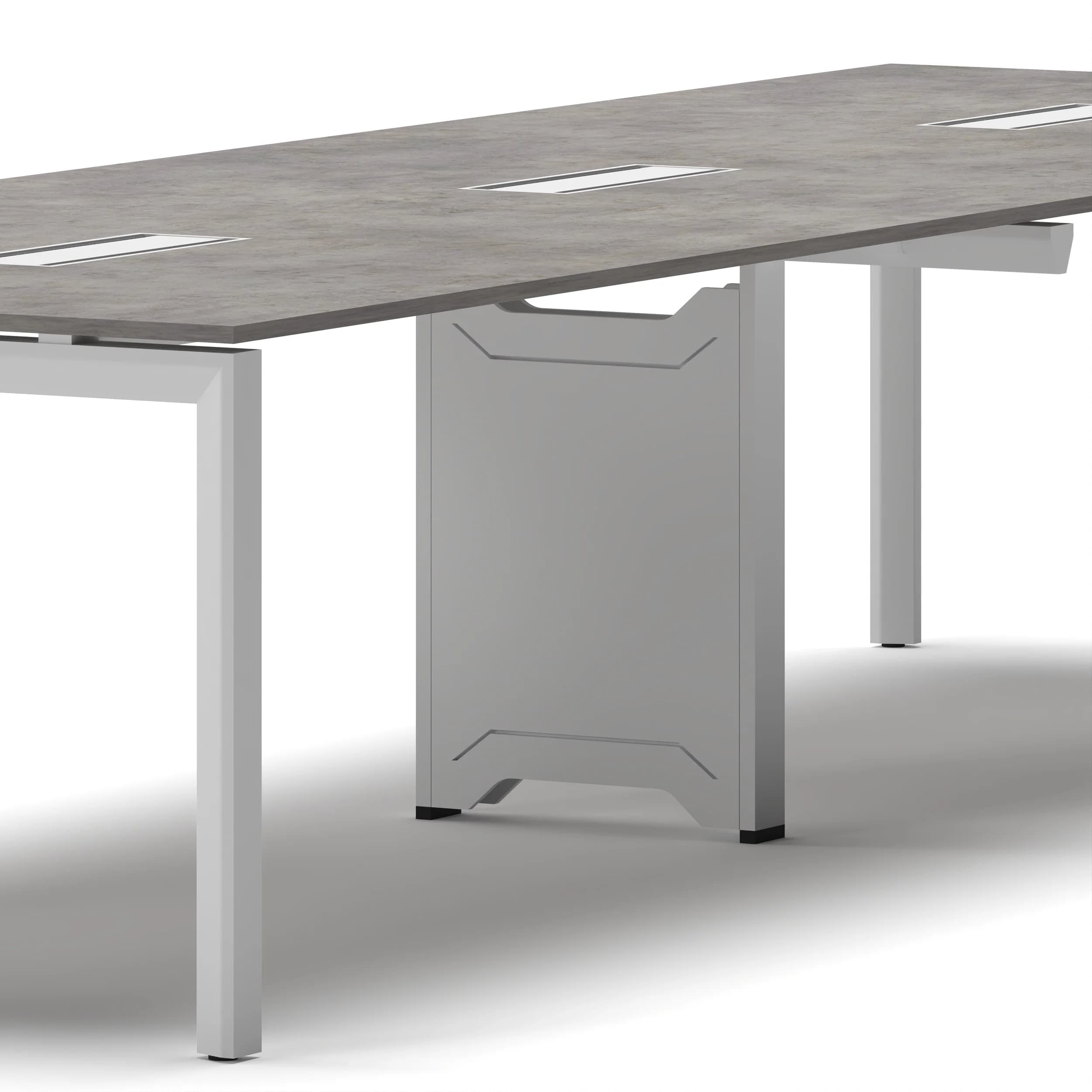Workhub Meeting table Concrete Top White Frame 4