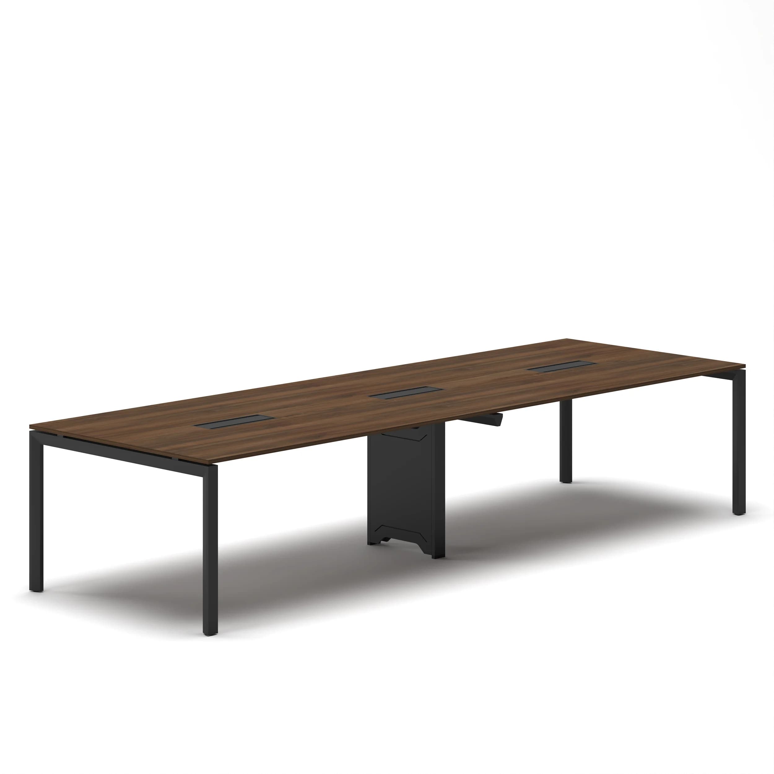 Workhub Meeting table Walnut Top Black Frame 1