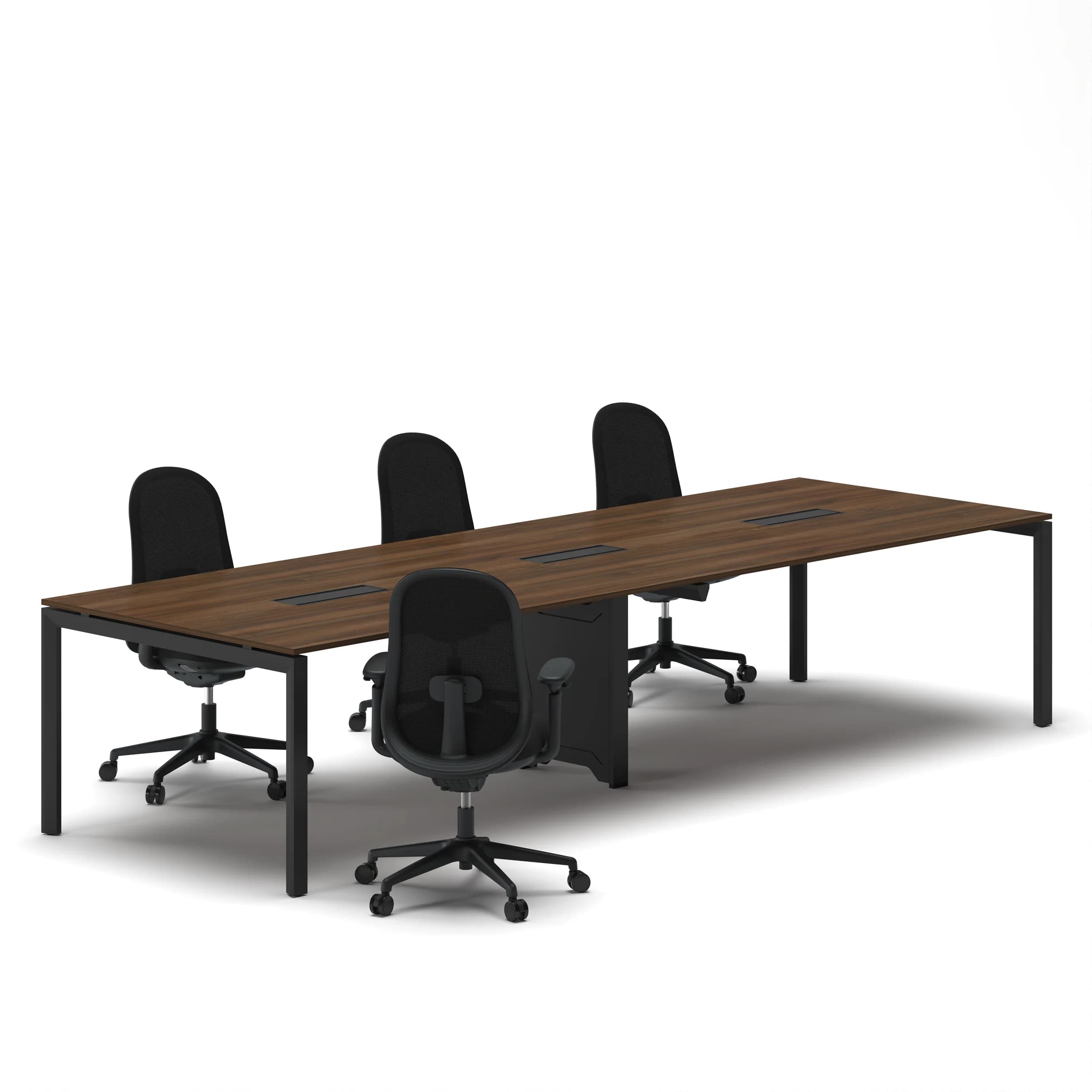 Workhub Meeting table Walnut Top Black Frame 2
