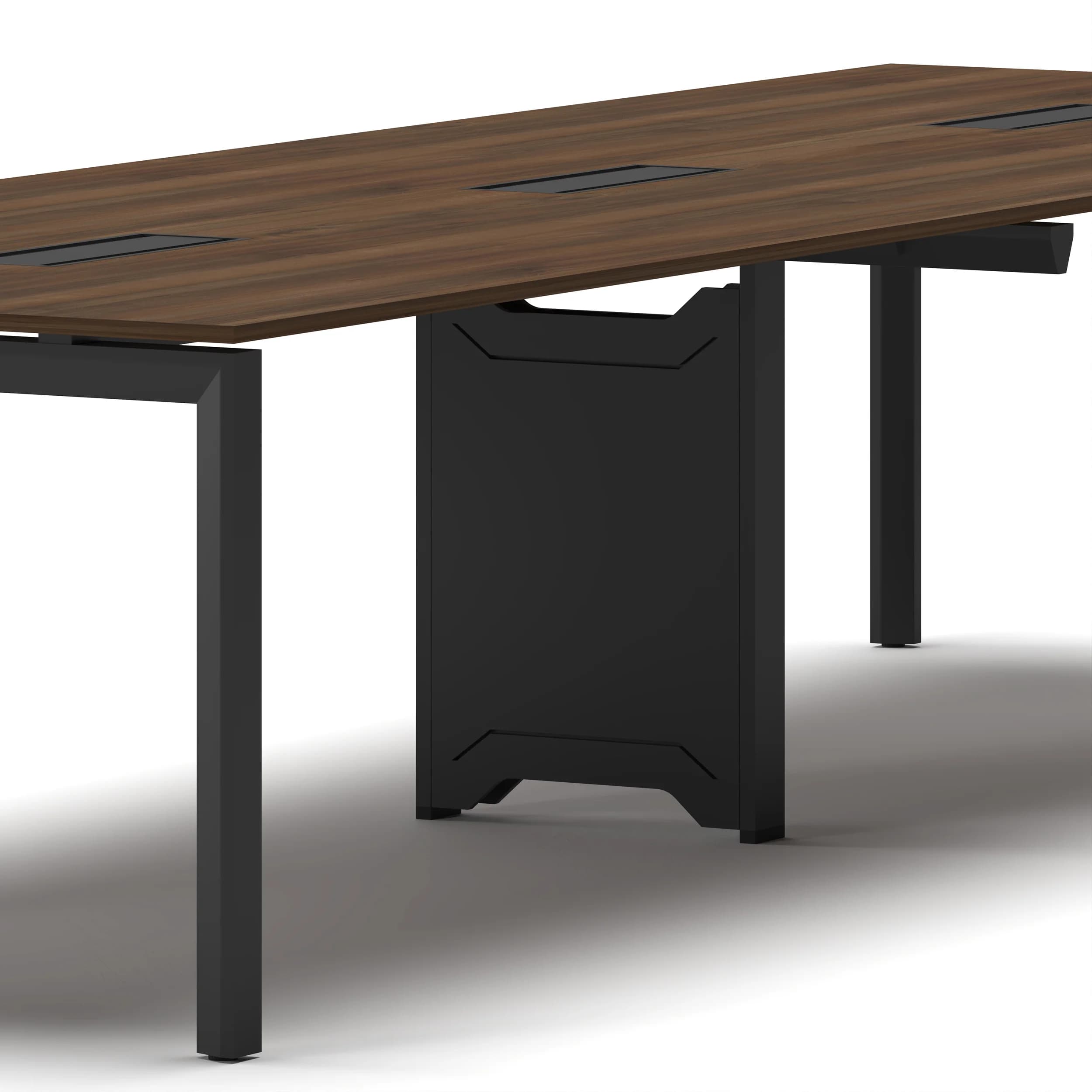 Workhub Meeting table Walnut Top Black Frame 4