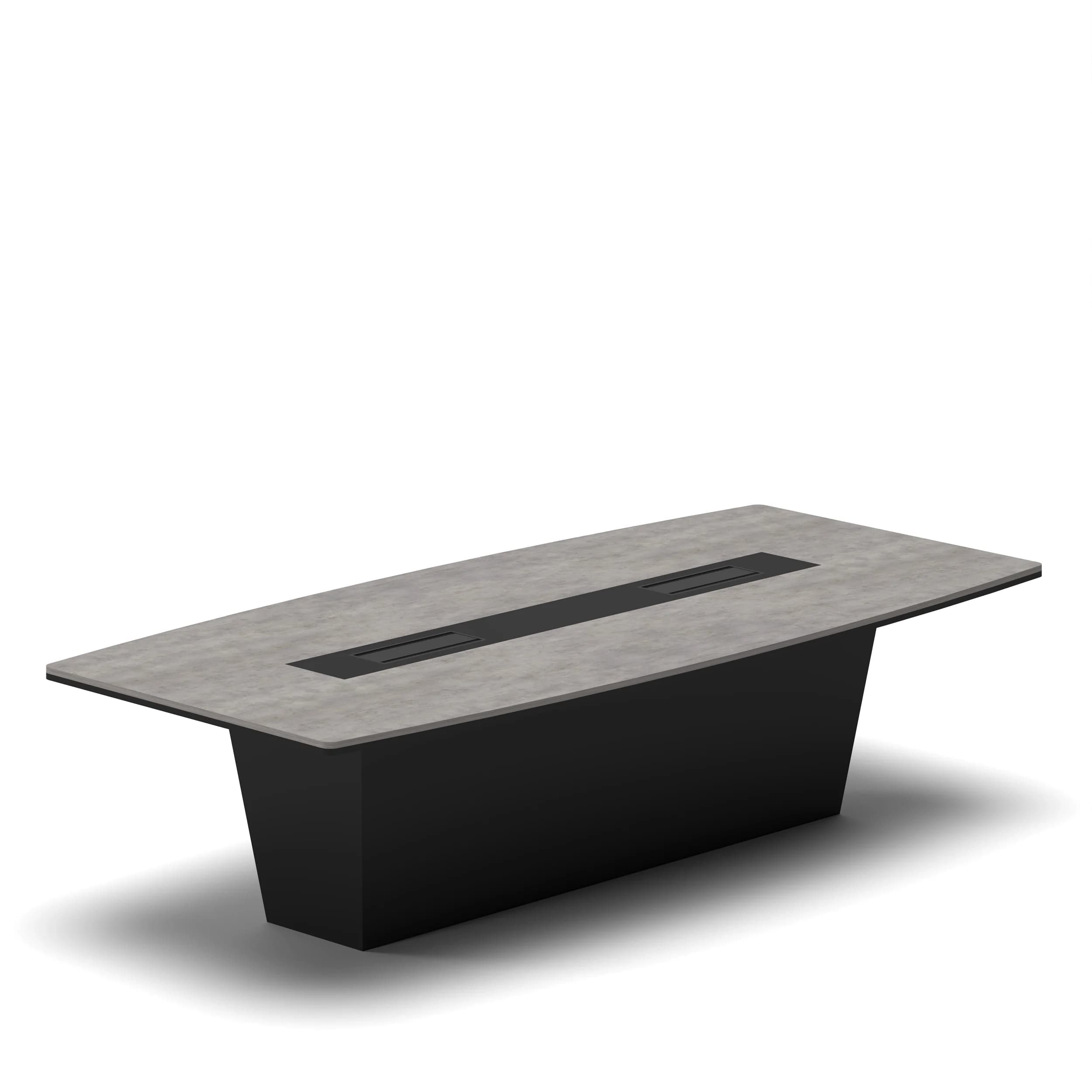 Meeting Table Concrete Top Black Base 1