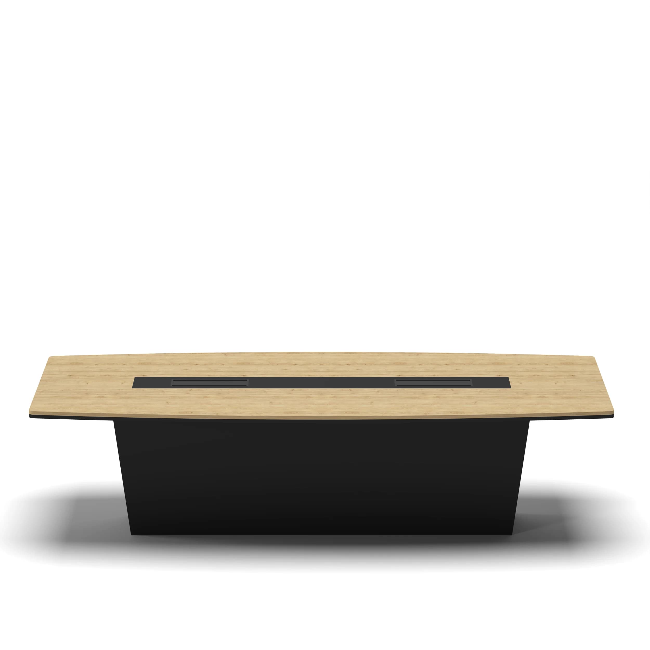 Meeting Table Oak Top Black Base 3