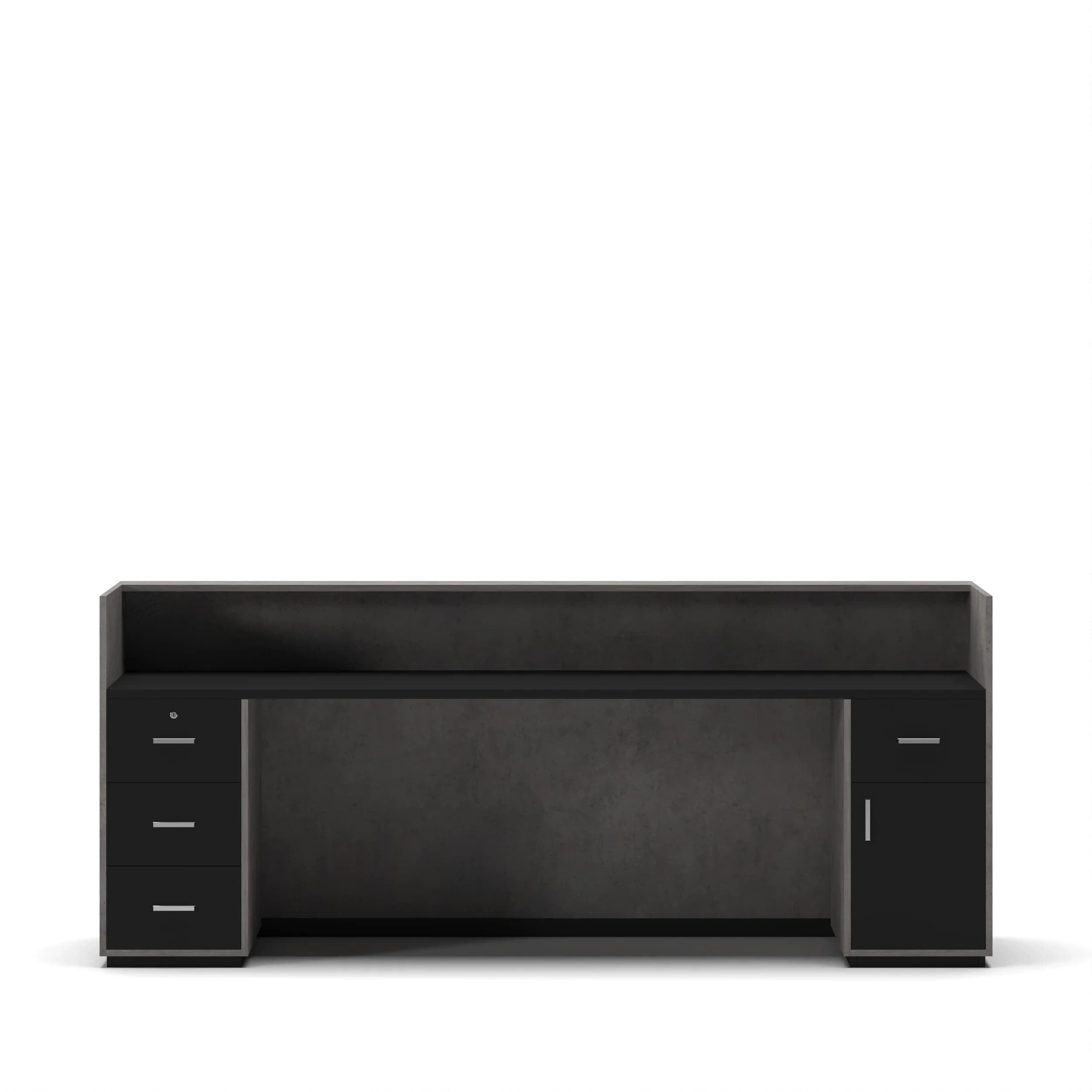 Reception Desk Concrete Series Grey Top Light Concrete Black3