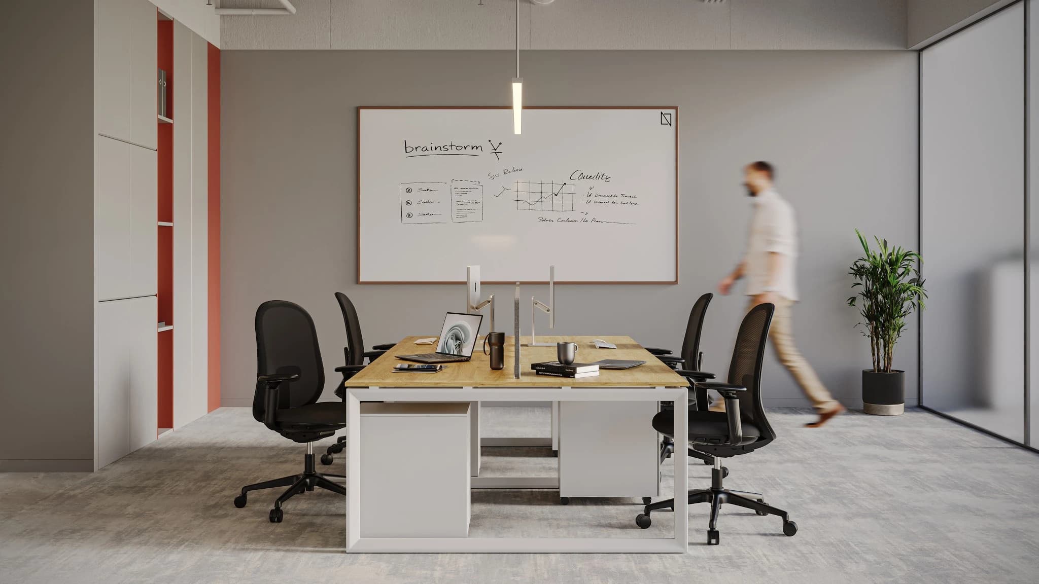 4-Person Face-to-Face Cluster Workstation - Series O