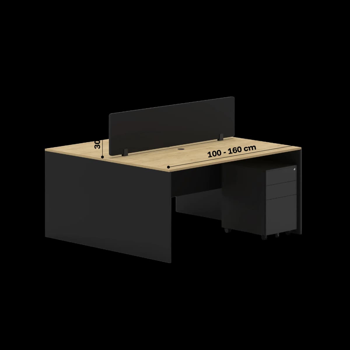 Navo® Slate 2 Person Face to Face Office Workstation Desk Dimension