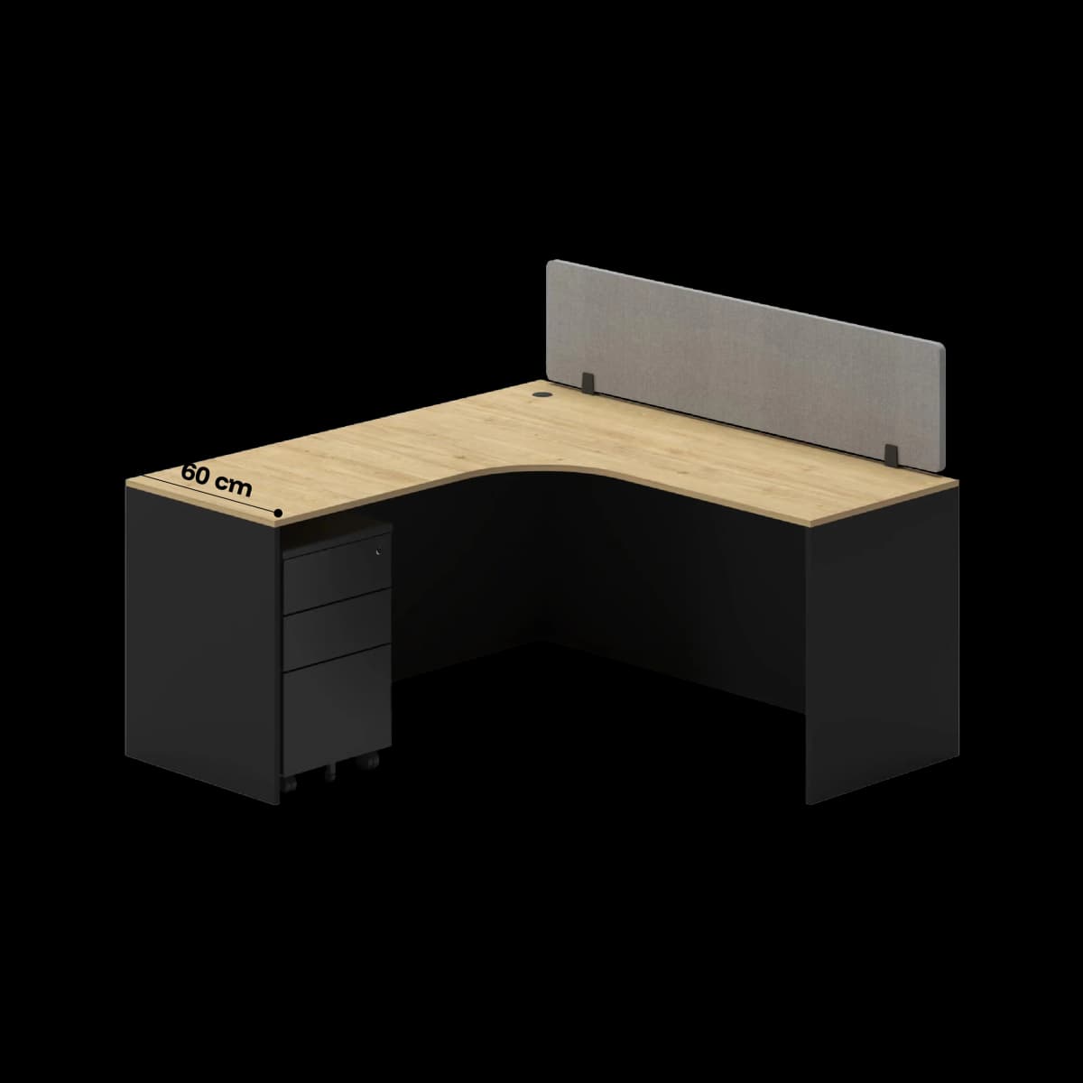 Navo® Slate Angle Office Workstation Desk 8211 Single Dimension