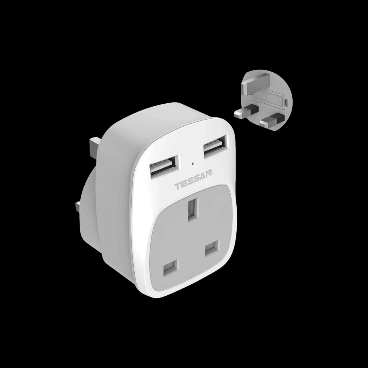 Navo® Tessan USB UK PlugAdaptor Dimension