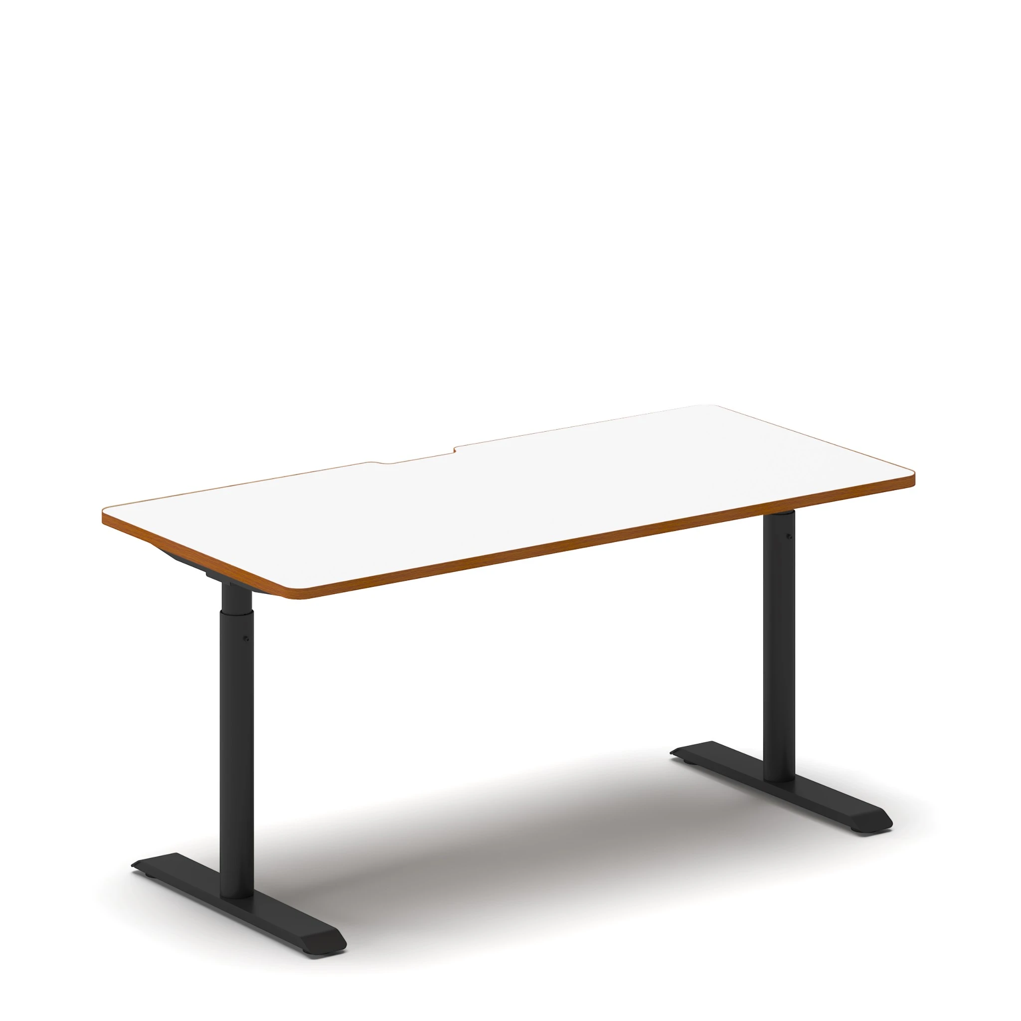 Navodesk® Manual White Oak Top Black Frame 1